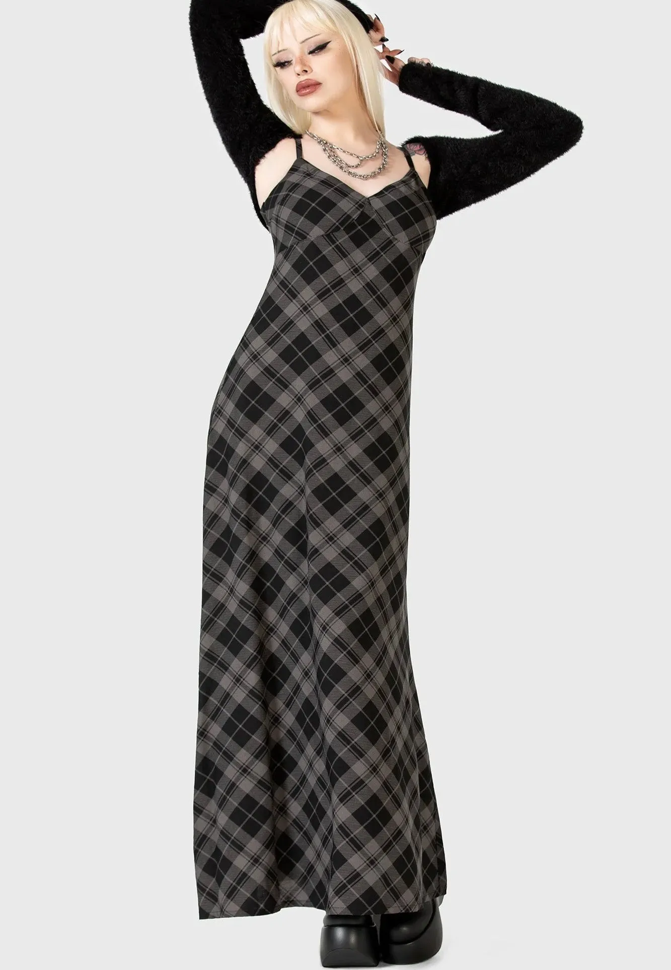 Killstar - Alwina Maxi Grey - Dress Winter Classic