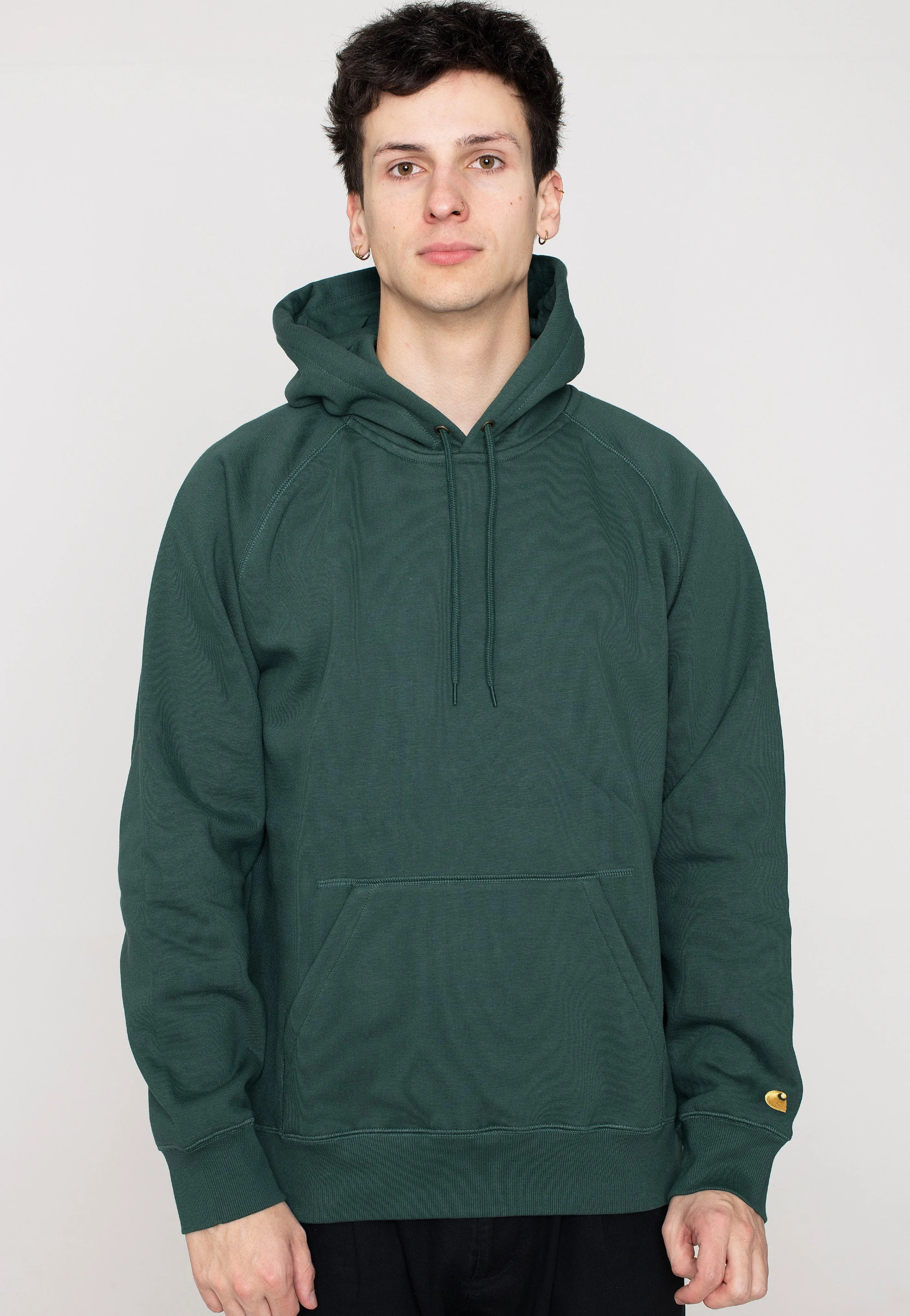 Carhartt WIP - Hooded Chase Discovery Green/Gold - Hoodie upcycled design Cold Weather Gear