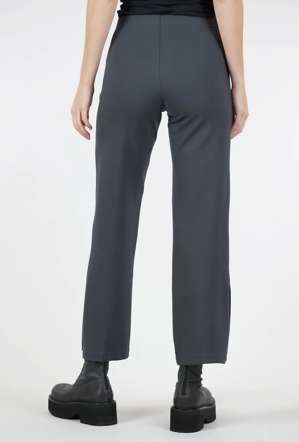 premium fabric Ponte Side-Slit Pant, Obsidian