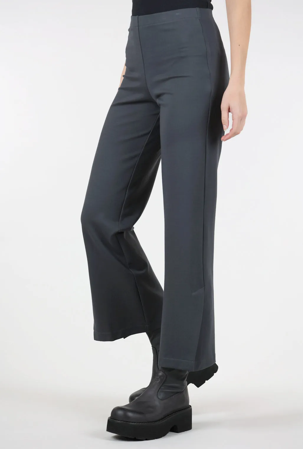 premium fabric Ponte Side-Slit Pant, Obsidian