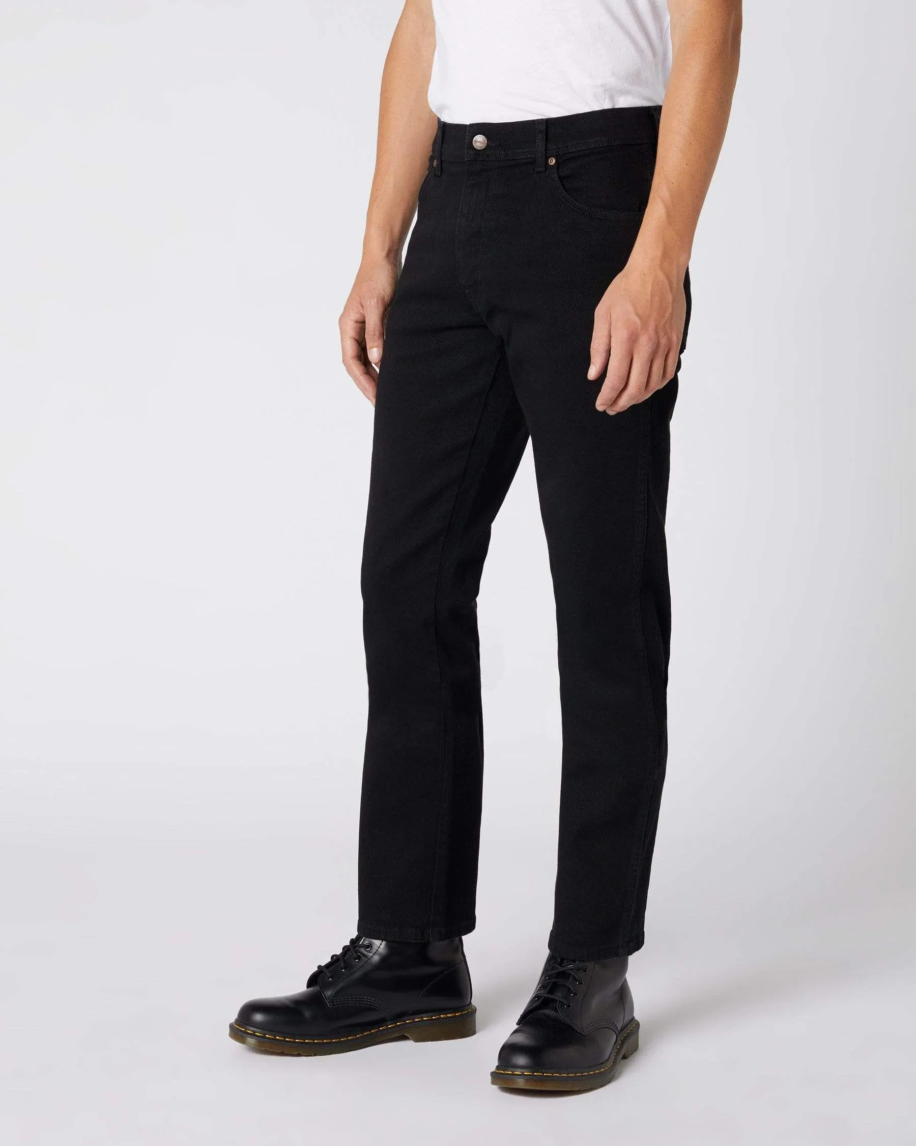 Wrangler Texas Stretch Authentic Straight Mens Jeans - Black | Wrangler Jeans | JEANSTORE