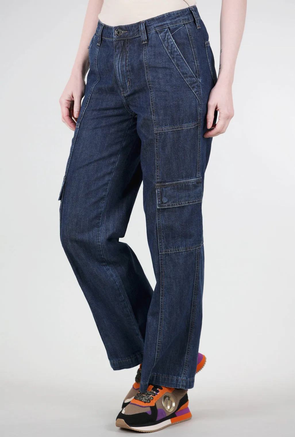 Premium Fit Lightweight Cargo Denim, Elysian Blue