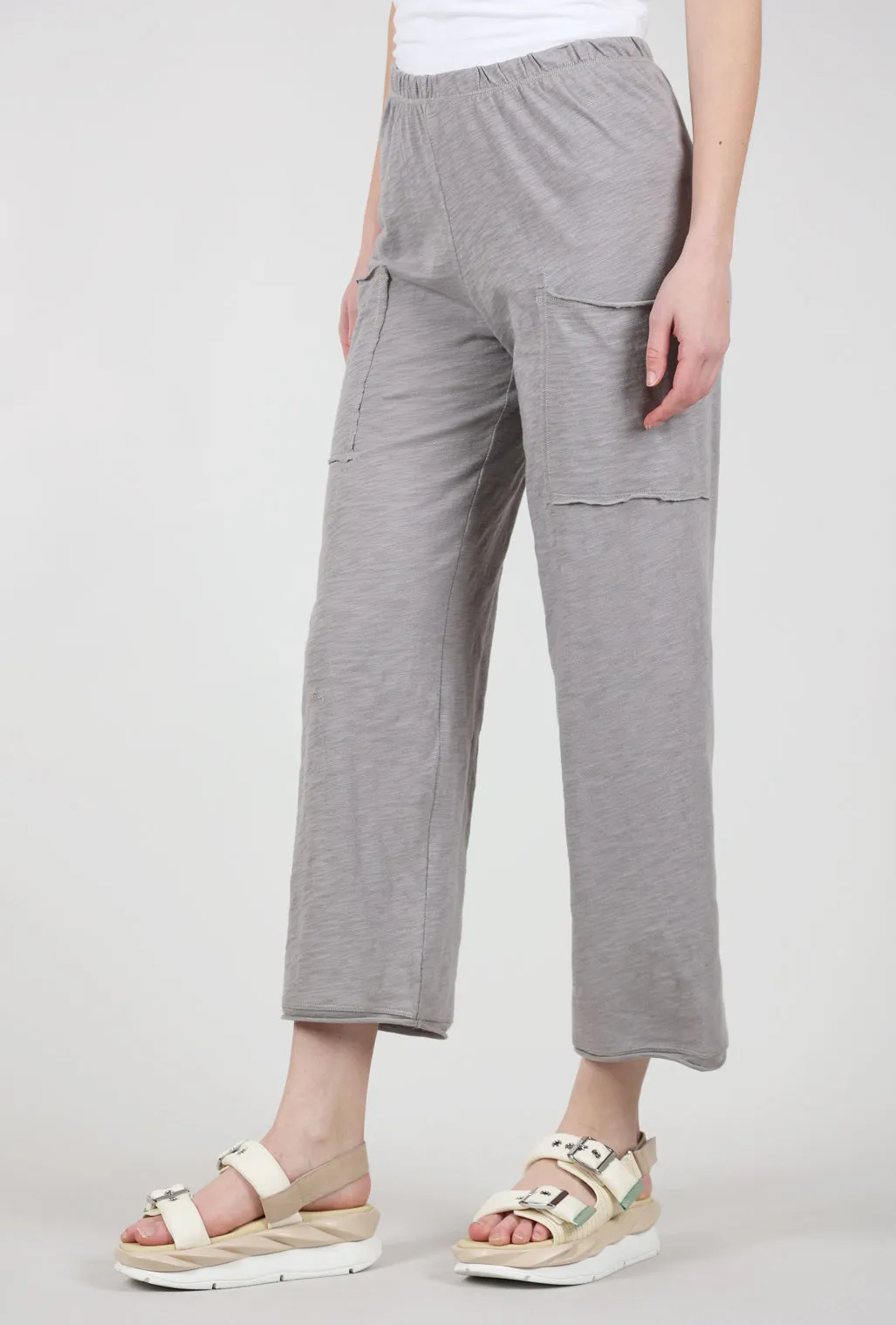 Premium Look Cotton Slub Pocket Flood, Fog