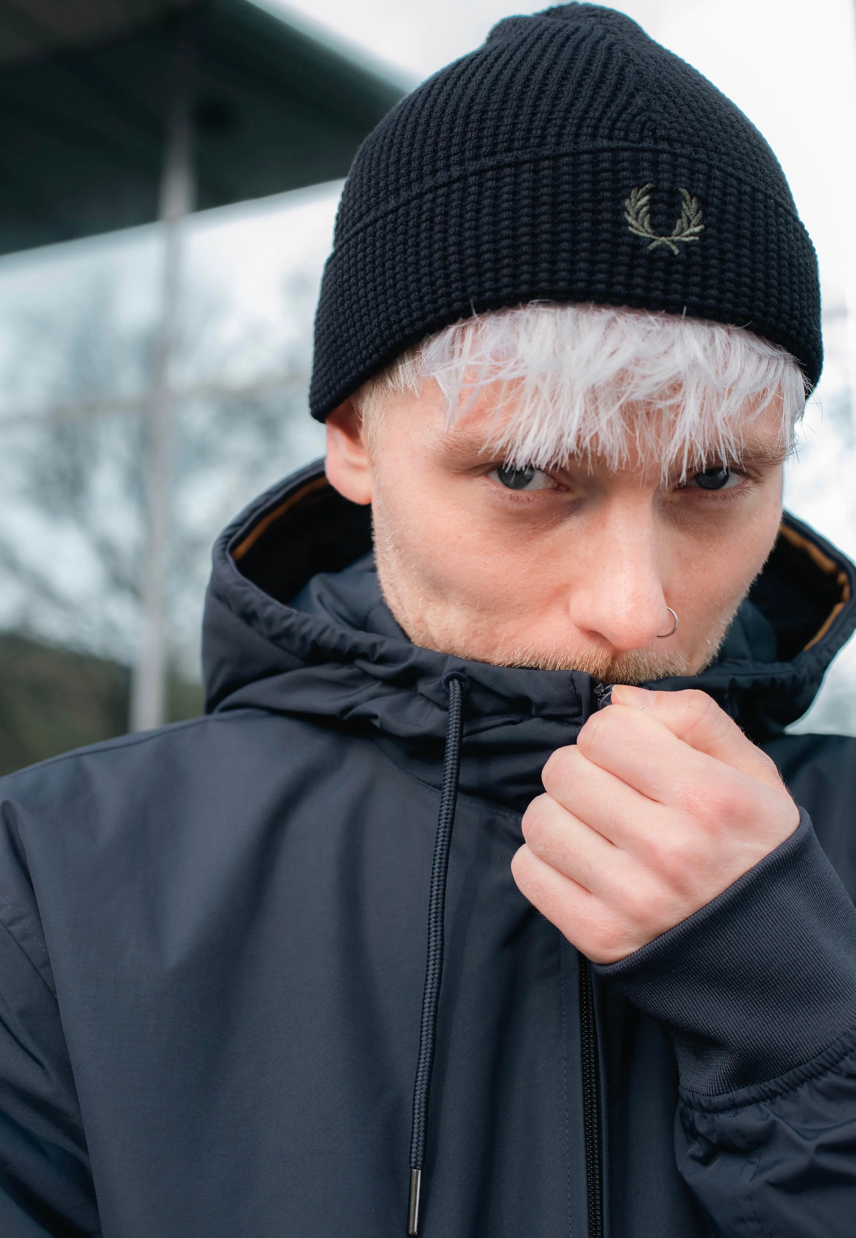 Premium Material Fred Perry - The Hooded Brentham Navy - Jacket