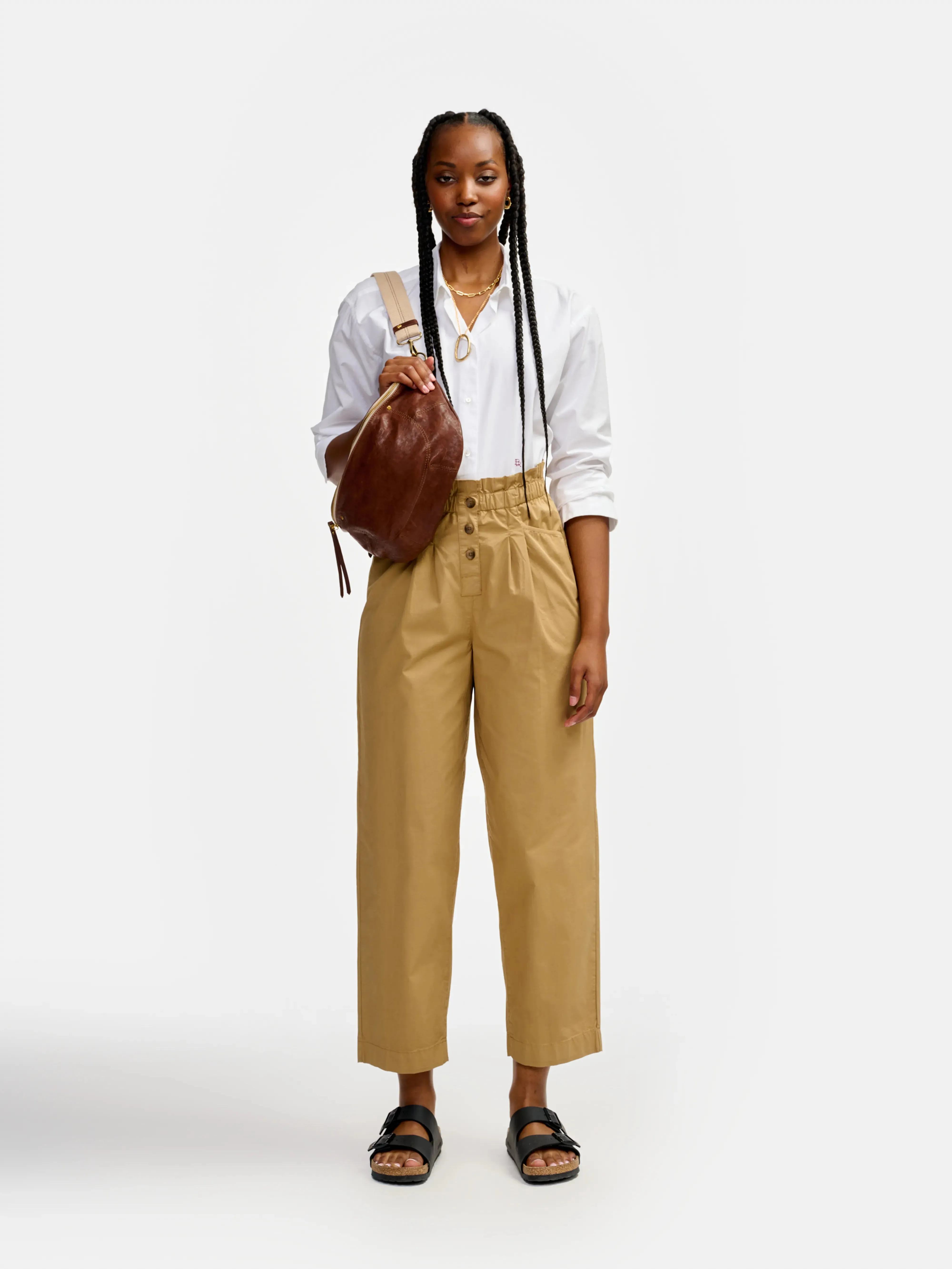 Premium Material lilow trousers (241 / W / CLAY)