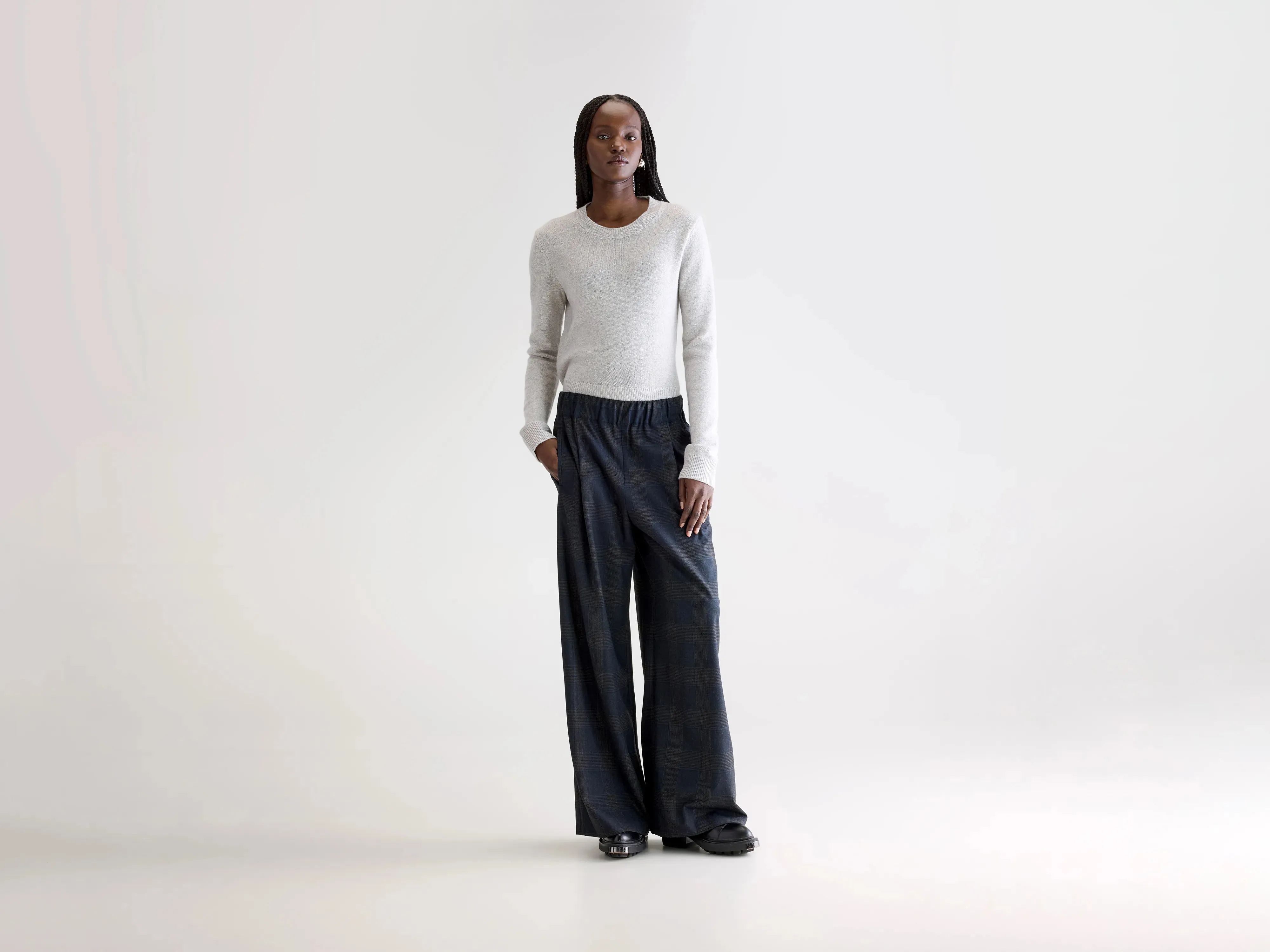 Vespa wide trousers (252 / W / CHECK A) Casual Comfort Workout-ready