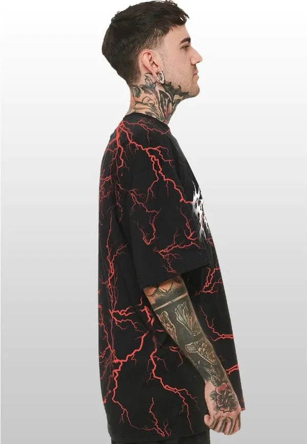 Preppy Style Stay Cold Apparel - Lightning Strikes Black - T-Shirt