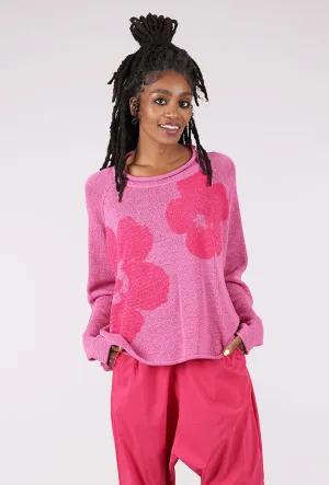 Comfortable ribbed sweater Soft ribbed knit Flocked Cotton Rollneck Sweater, Lily/Lotus