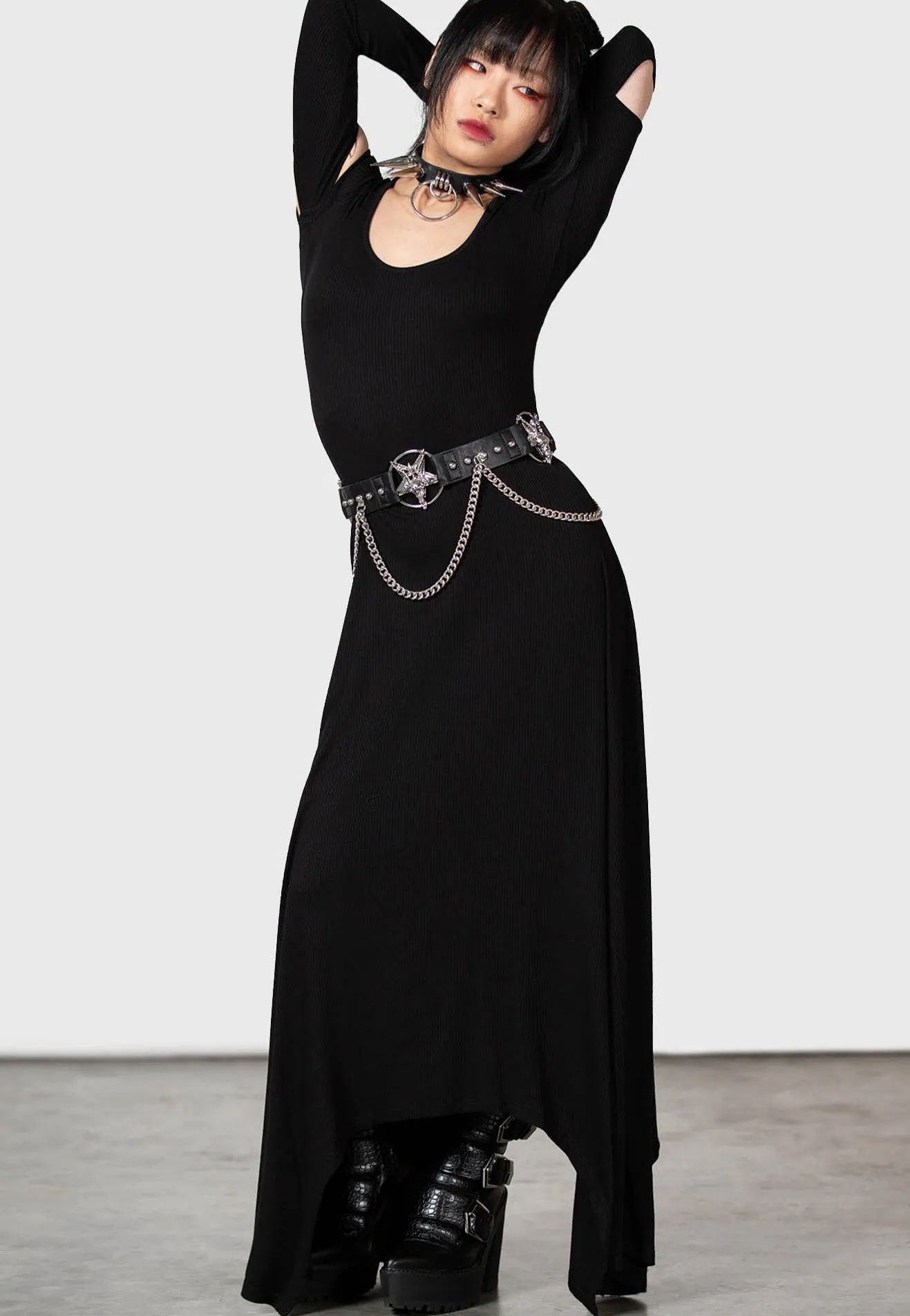 Elastic-Waist Timeless Beauty Killstar - Morgan Le Fey Black - Dress