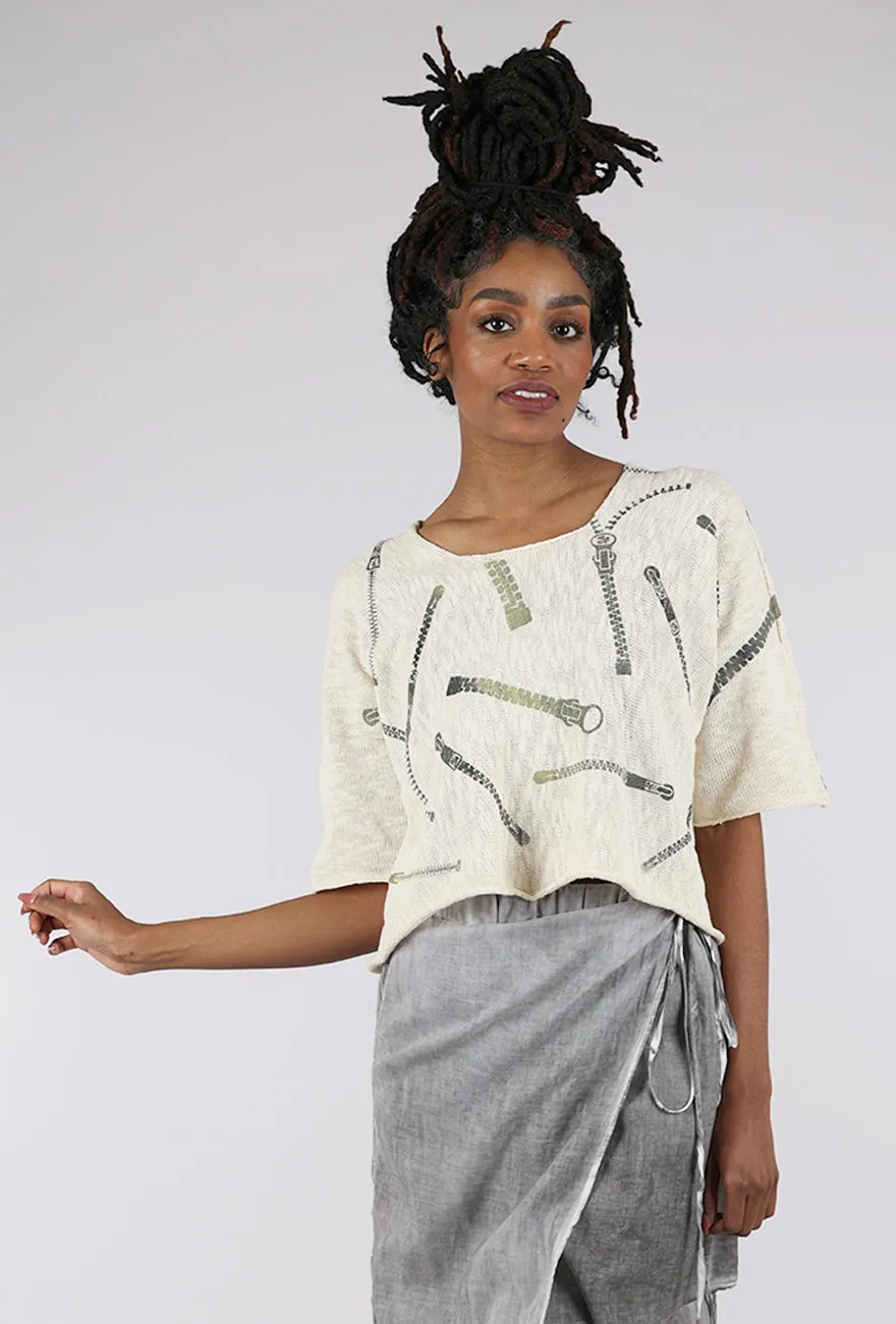 PT Ombre Zipper Sweater, Cream Warm winter piece