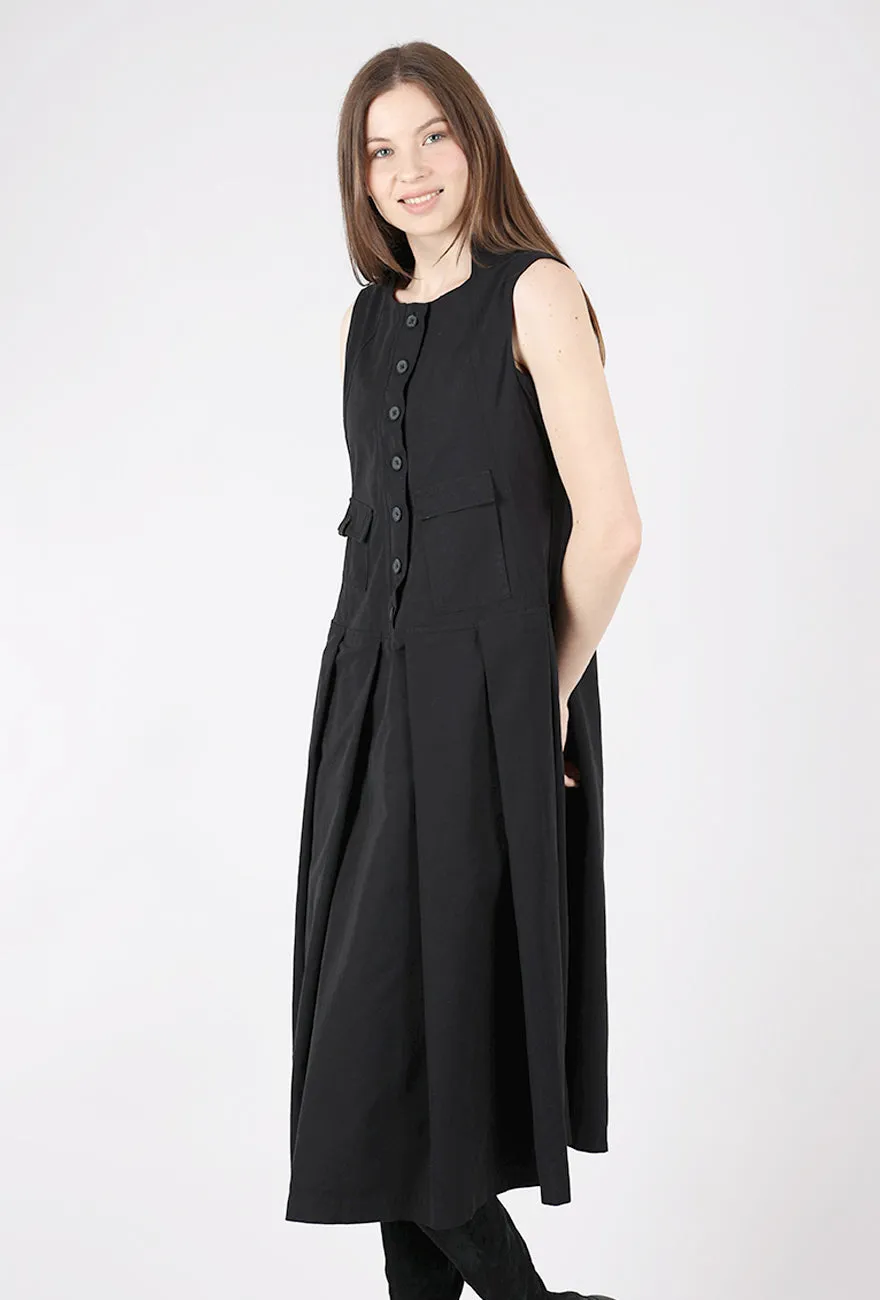Quality Outfit Twill Button-Front Dress, Black