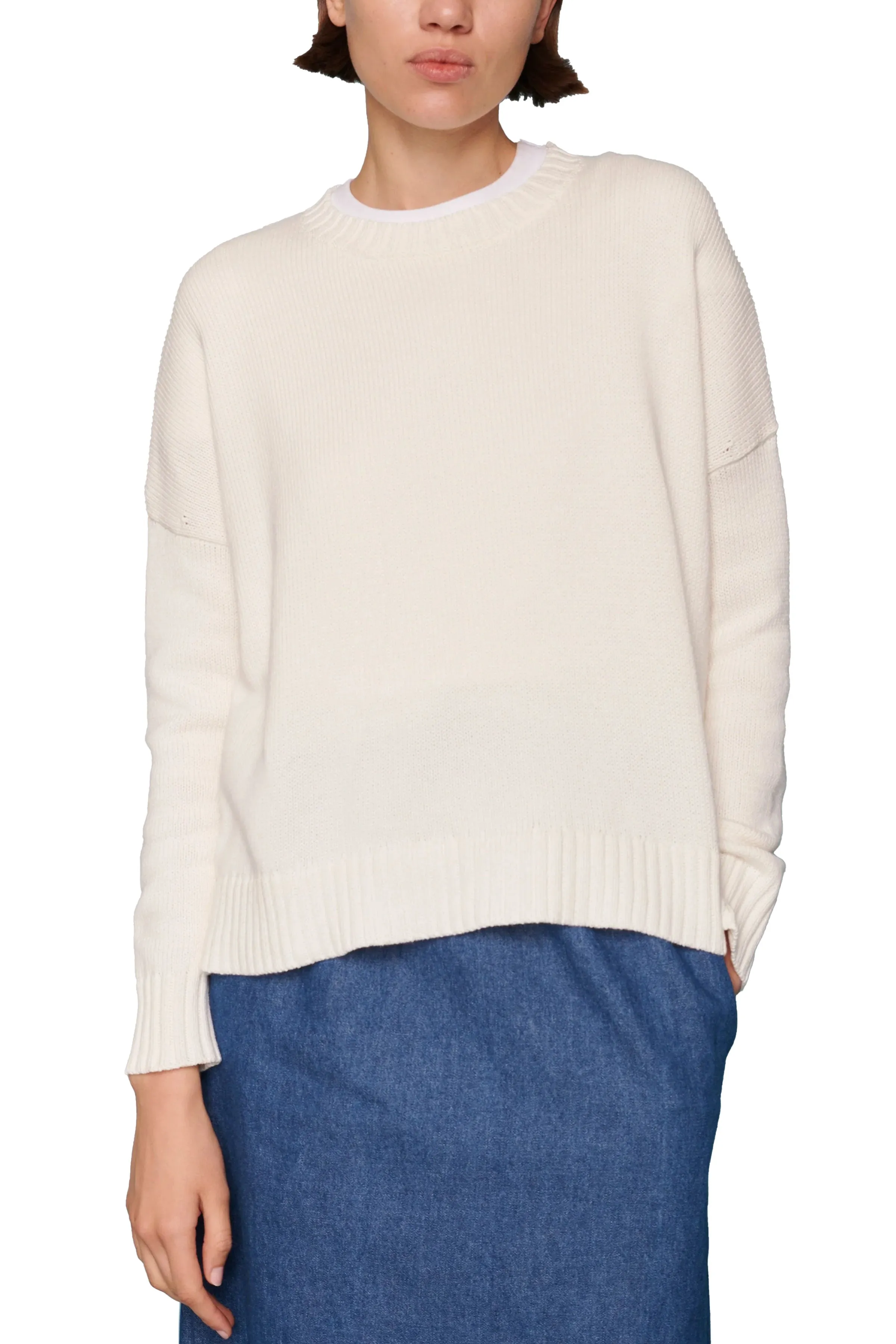 Quick Comfort Wide Creme Cotton Pullover