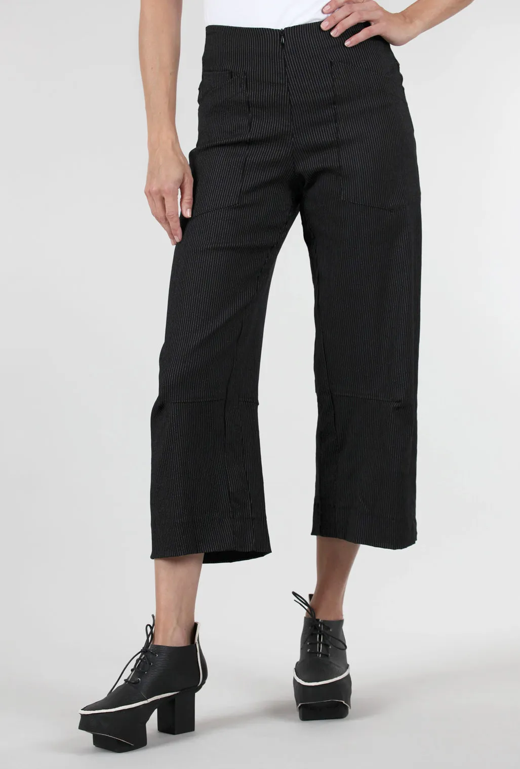 Adjustable Waist Easy Travel Rimini Pant, Black Stripe
