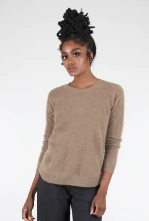 Raccoon Classic Crew Sweater, Taupe Heavy-knit pullover