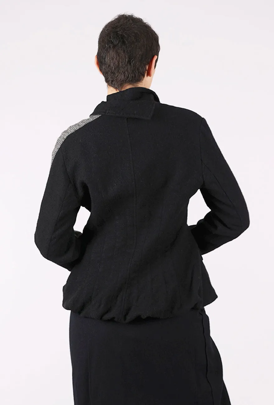 Racing Stripe Wool Jacket, Black Moisture wicking