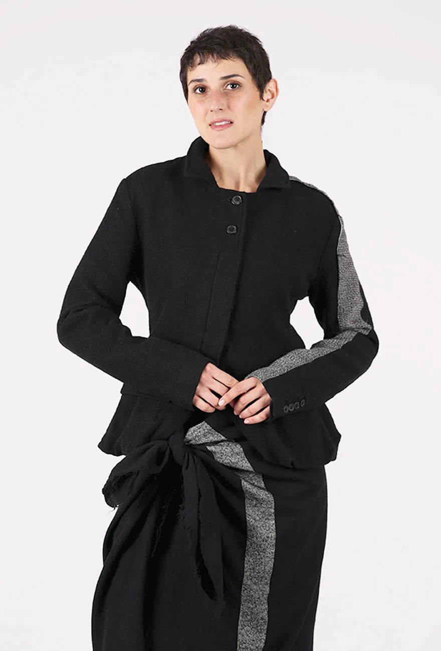 Racing Stripe Wool Jacket, Black Dive Core Look