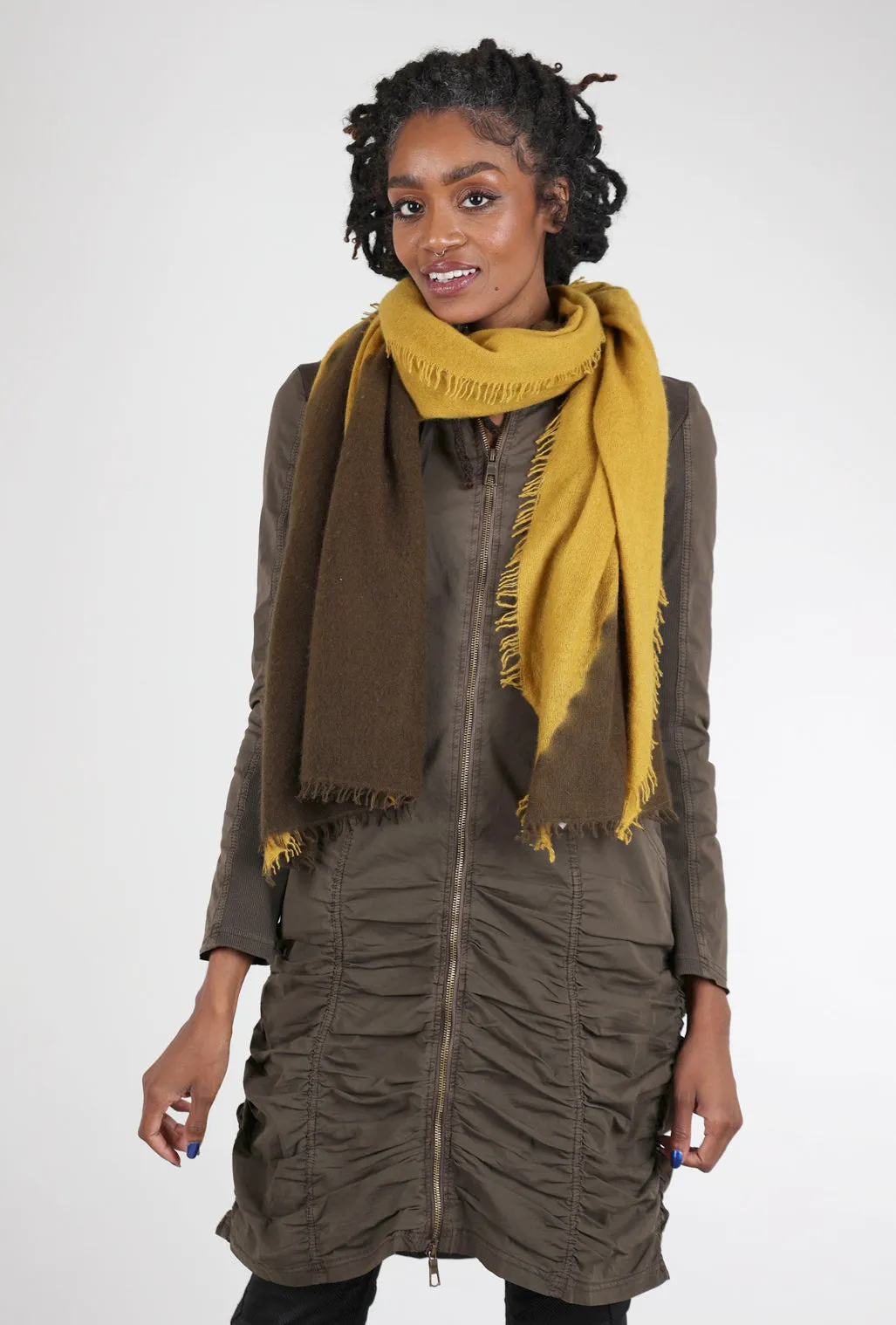 Felted Cashmere Scarf, Ochre/Brown Fashionable outdoor sweater Soft touch sweater