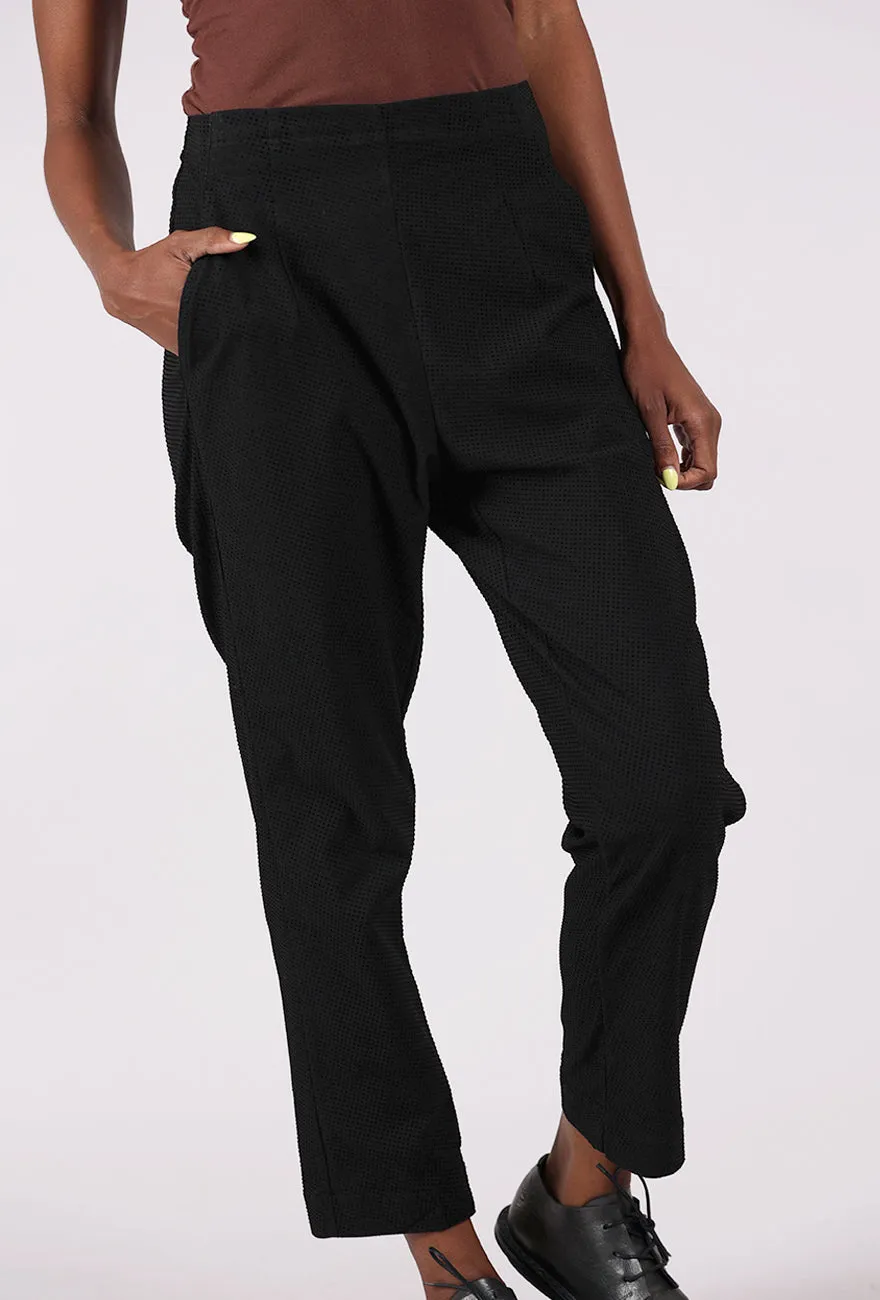 Raised Dot Slim Trouser, Black Check Ultimate Comfort