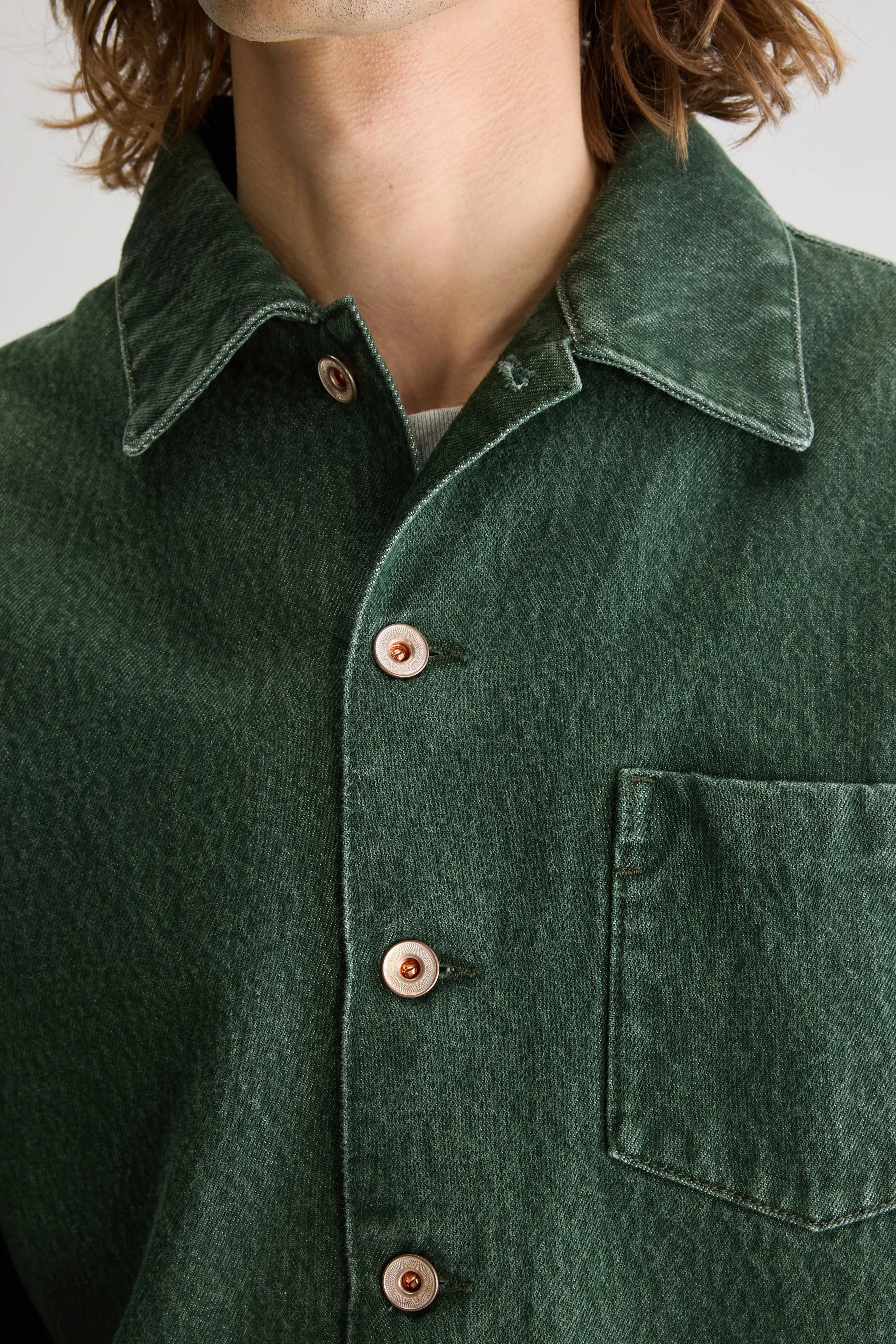 Ready When Needed Goney denim overshirt (251 / M / GREEN STONE)