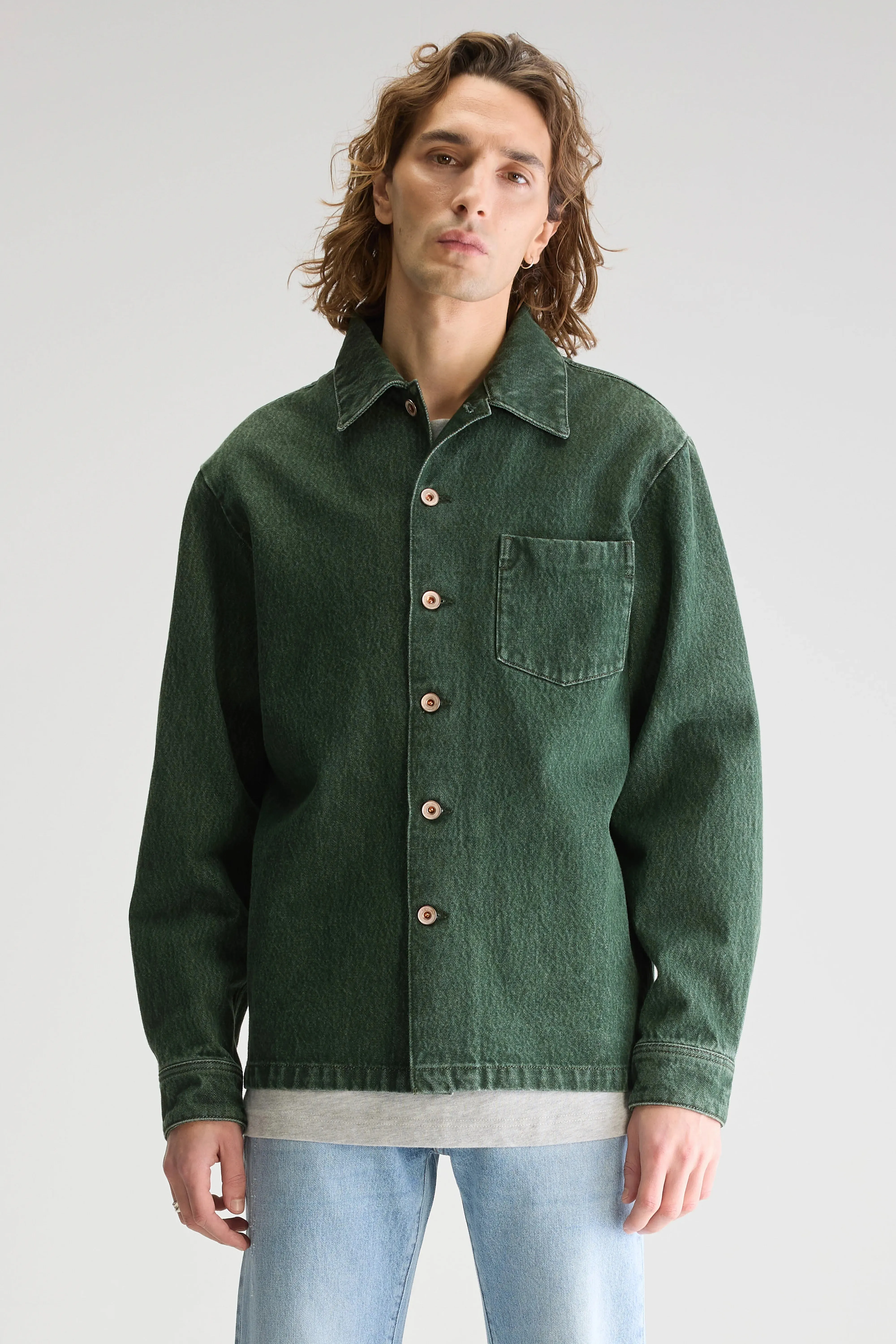 Ready When Needed Goney denim overshirt (251 / M / GREEN STONE)