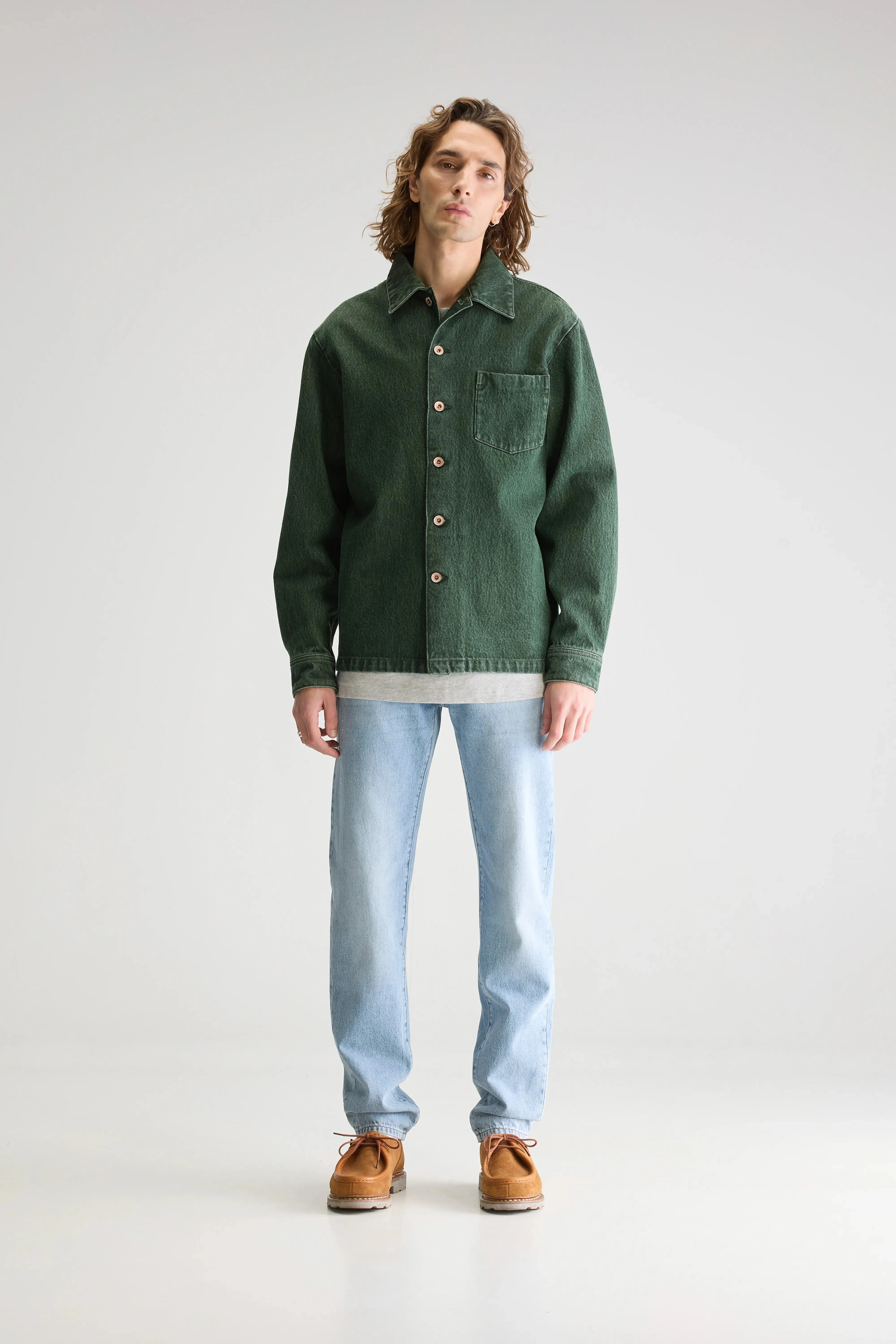 Ready When Needed Goney denim overshirt (251 / M / GREEN STONE)