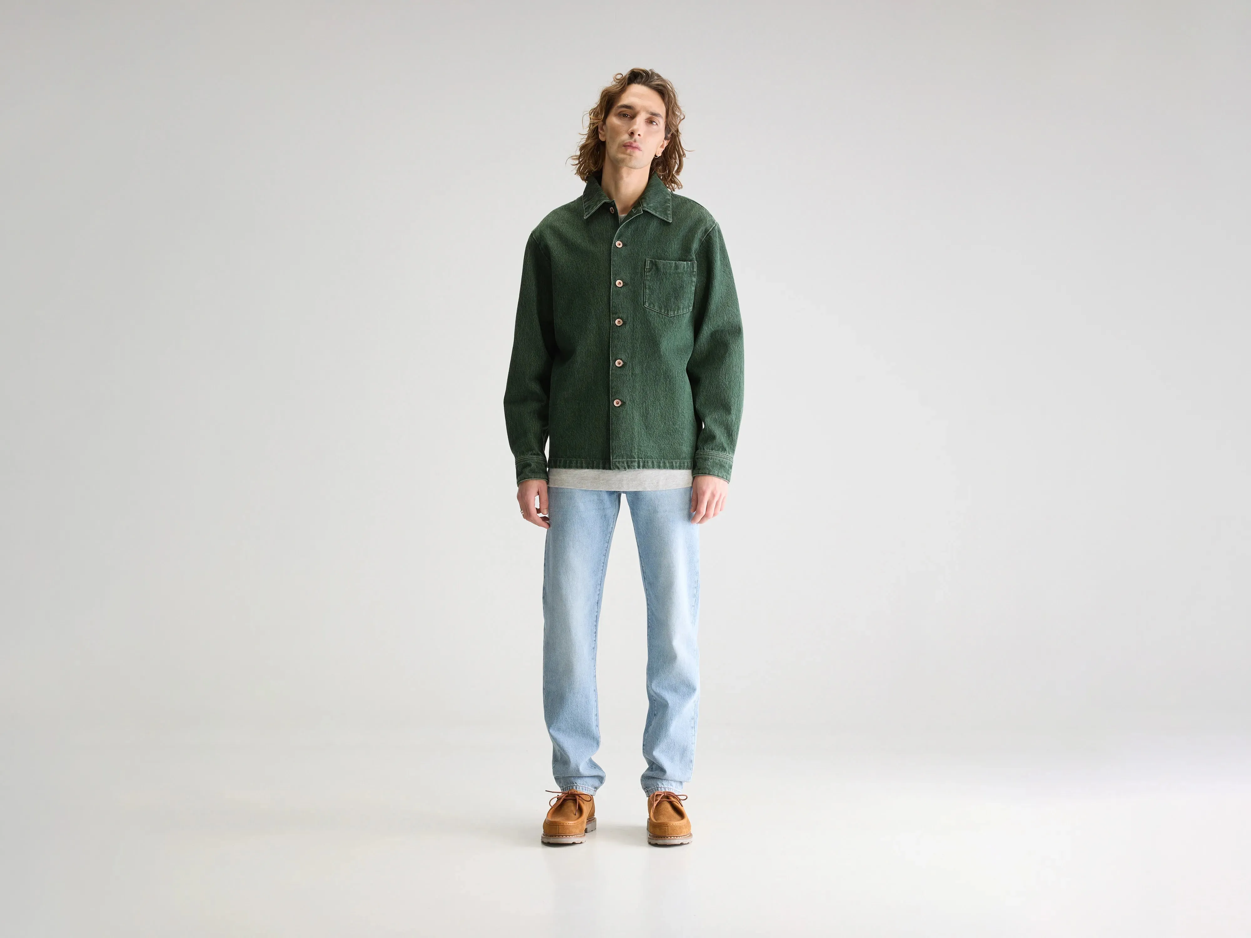 All Season Fit Goney denim overshirt (251 / M / GREEN STONE)