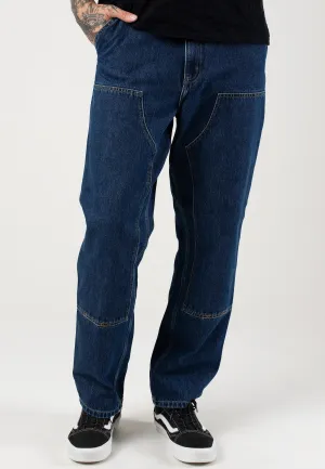 Carhartt WIP - Double Knee Stone Washed Blue - Jeans Go-To Basic