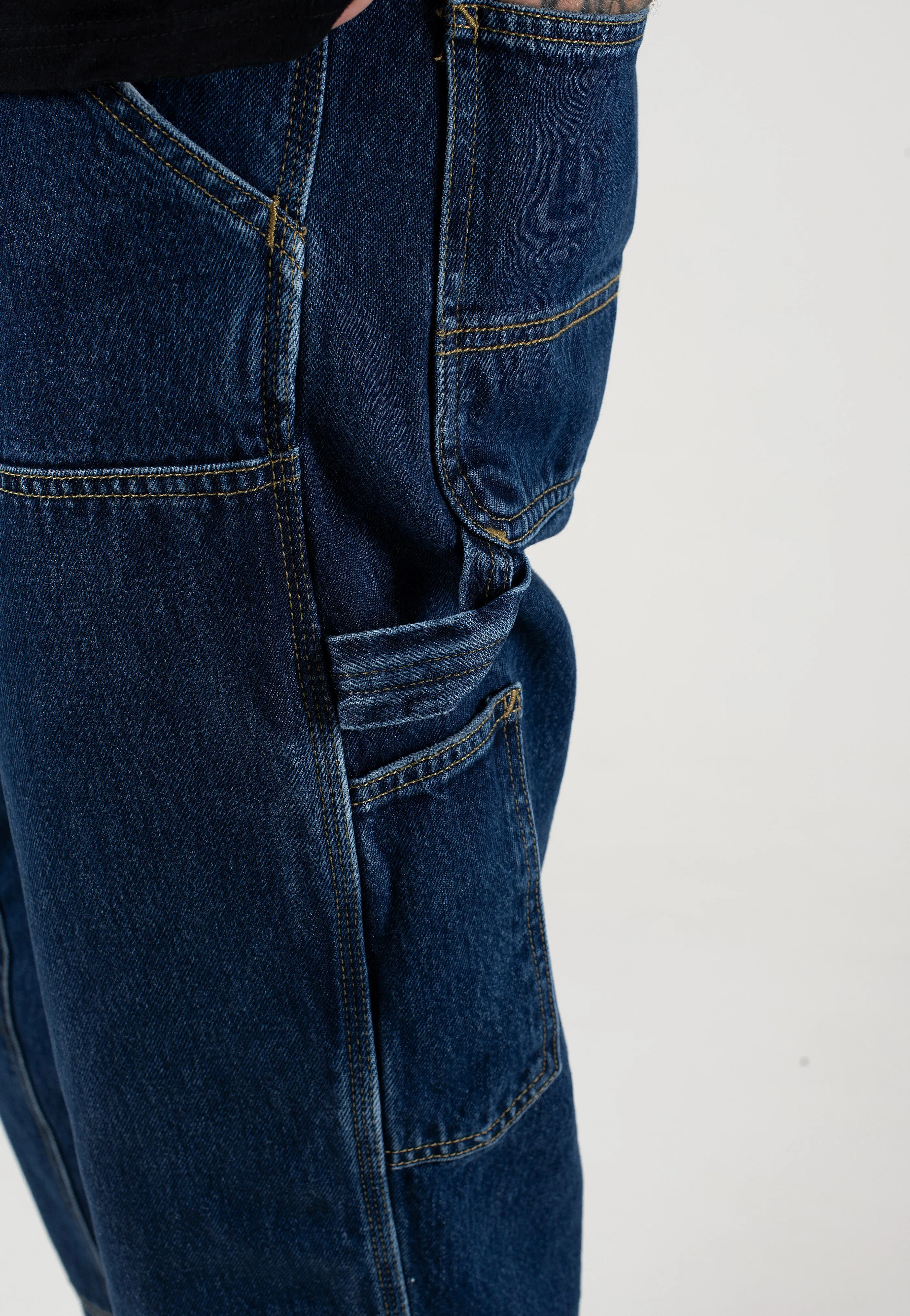 Real Fit Carhartt WIP - Double Knee Stone Washed Blue - Jeans