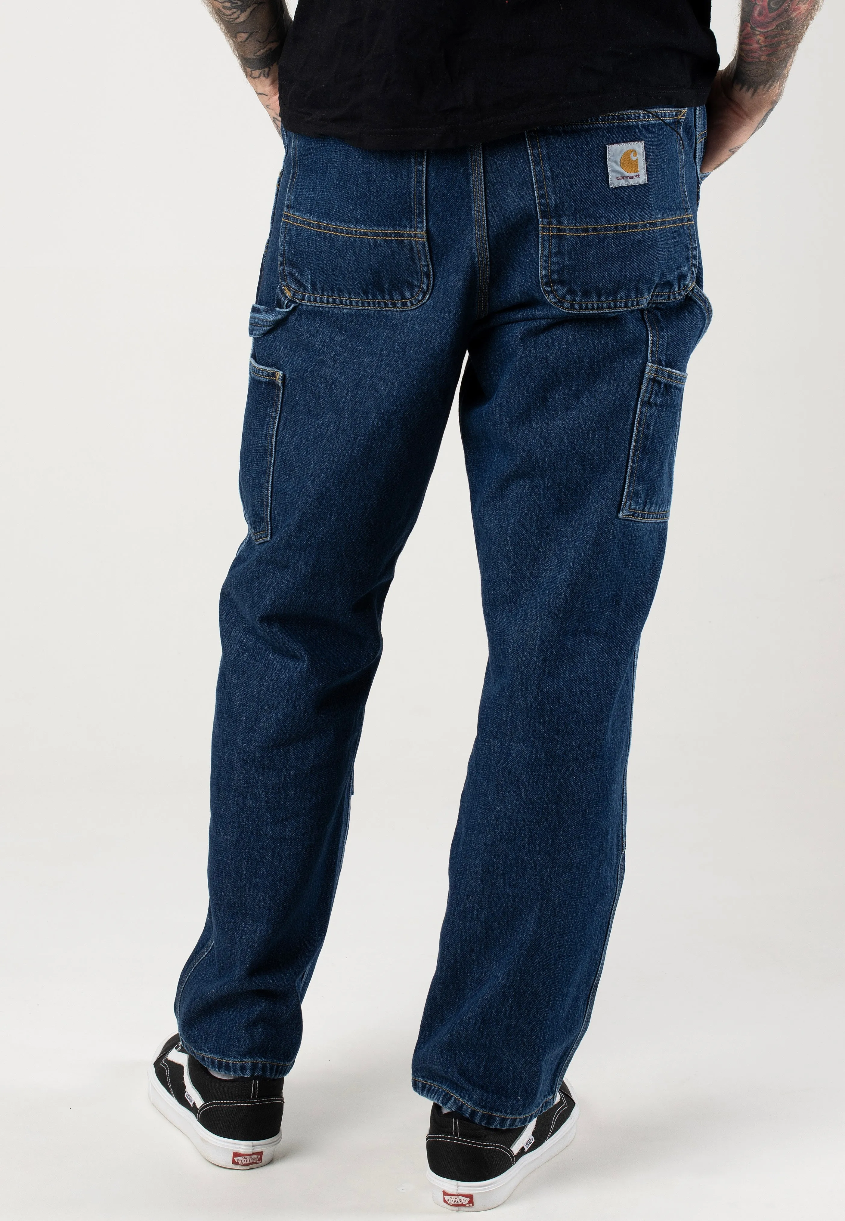 Real Fit Carhartt WIP - Double Knee Stone Washed Blue - Jeans