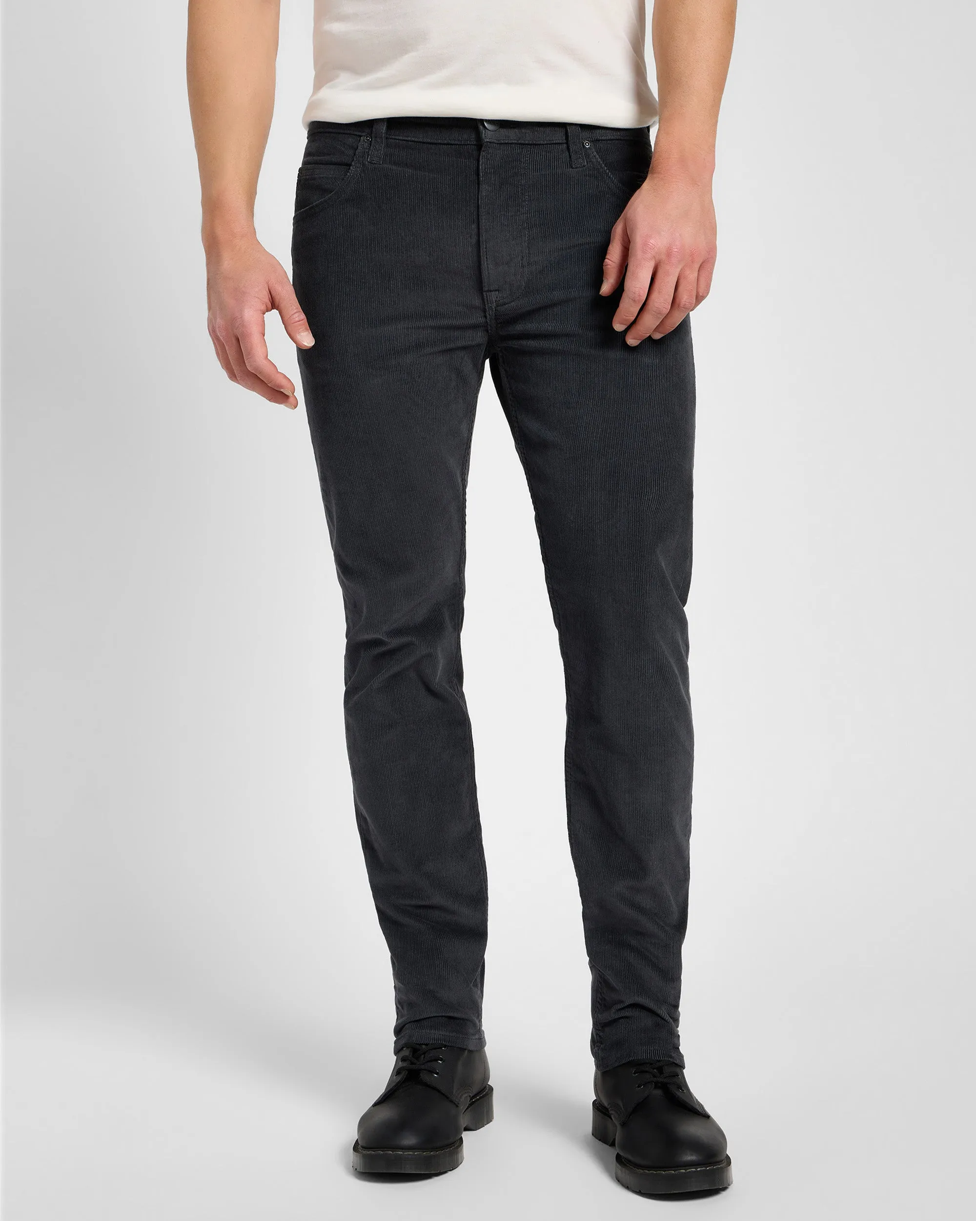 Lee Rider Slim Fit Mens Cords - Dark Muted Grey | Lee Cords | JEANSTORE