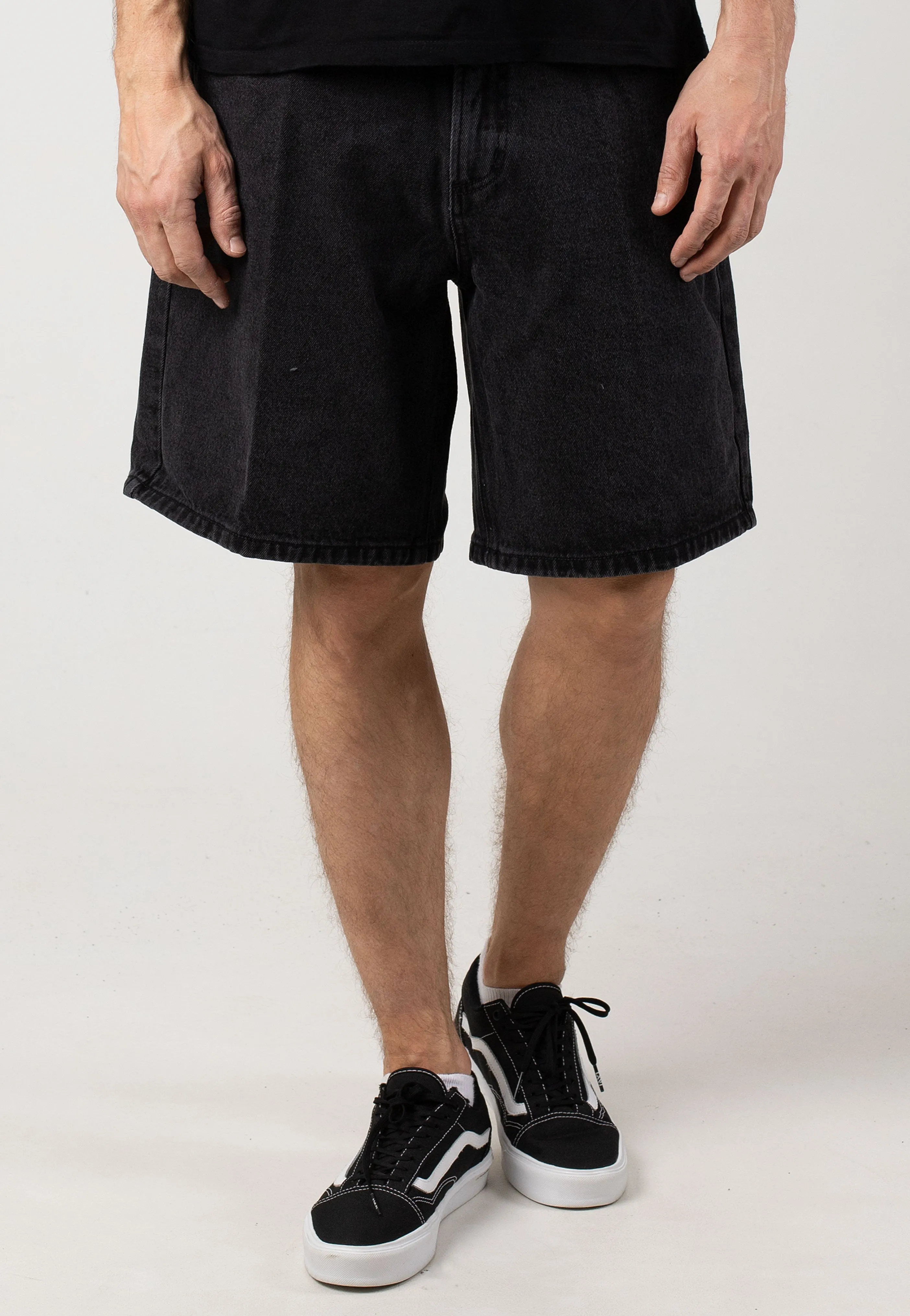 Carhartt WIP - Single Knee Stone Washed Black - Shorts windproof