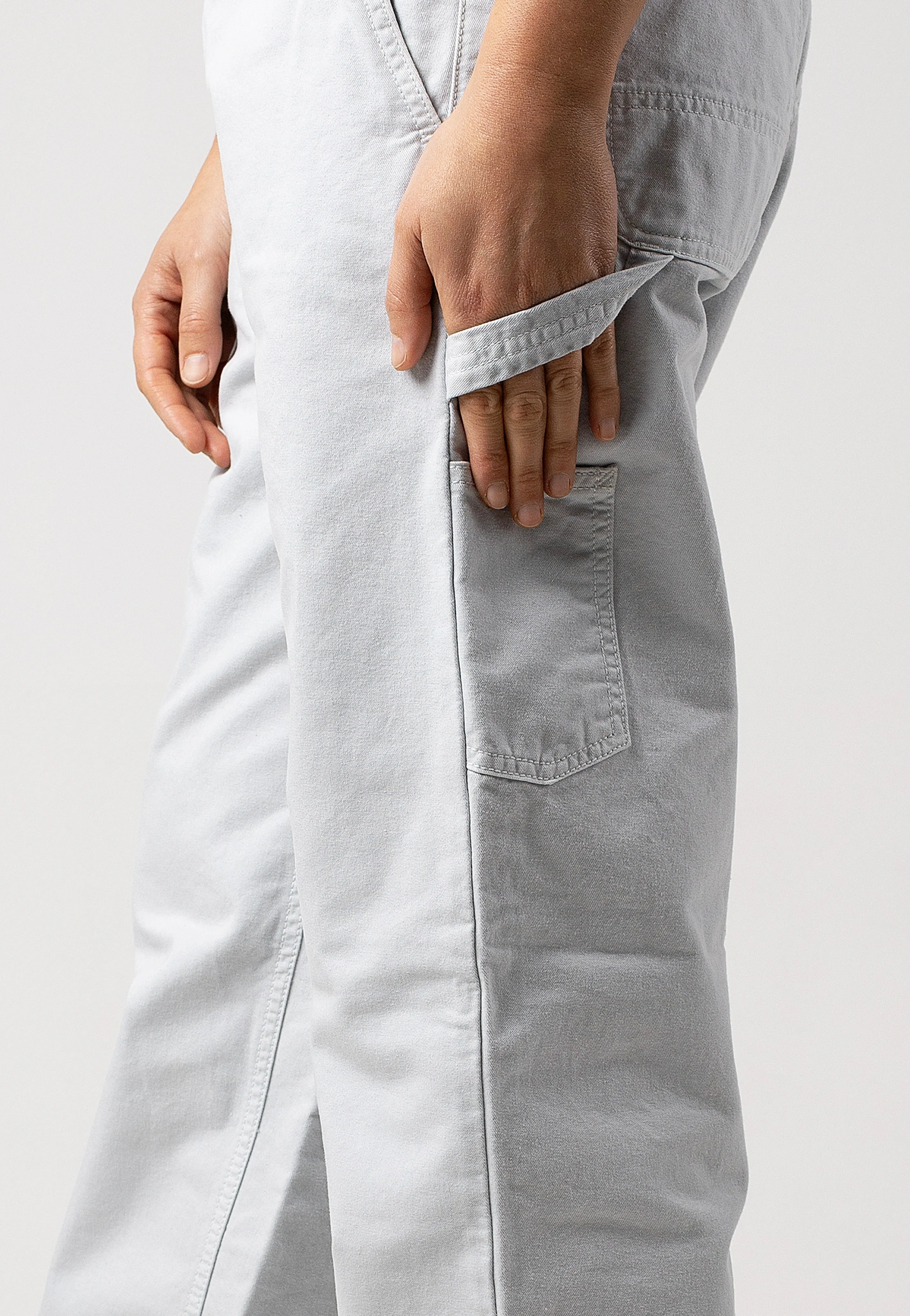 Relaxed Design Carhartt WIP - W' Pierce Straight Garment Dyed Sonic Silver - Pants