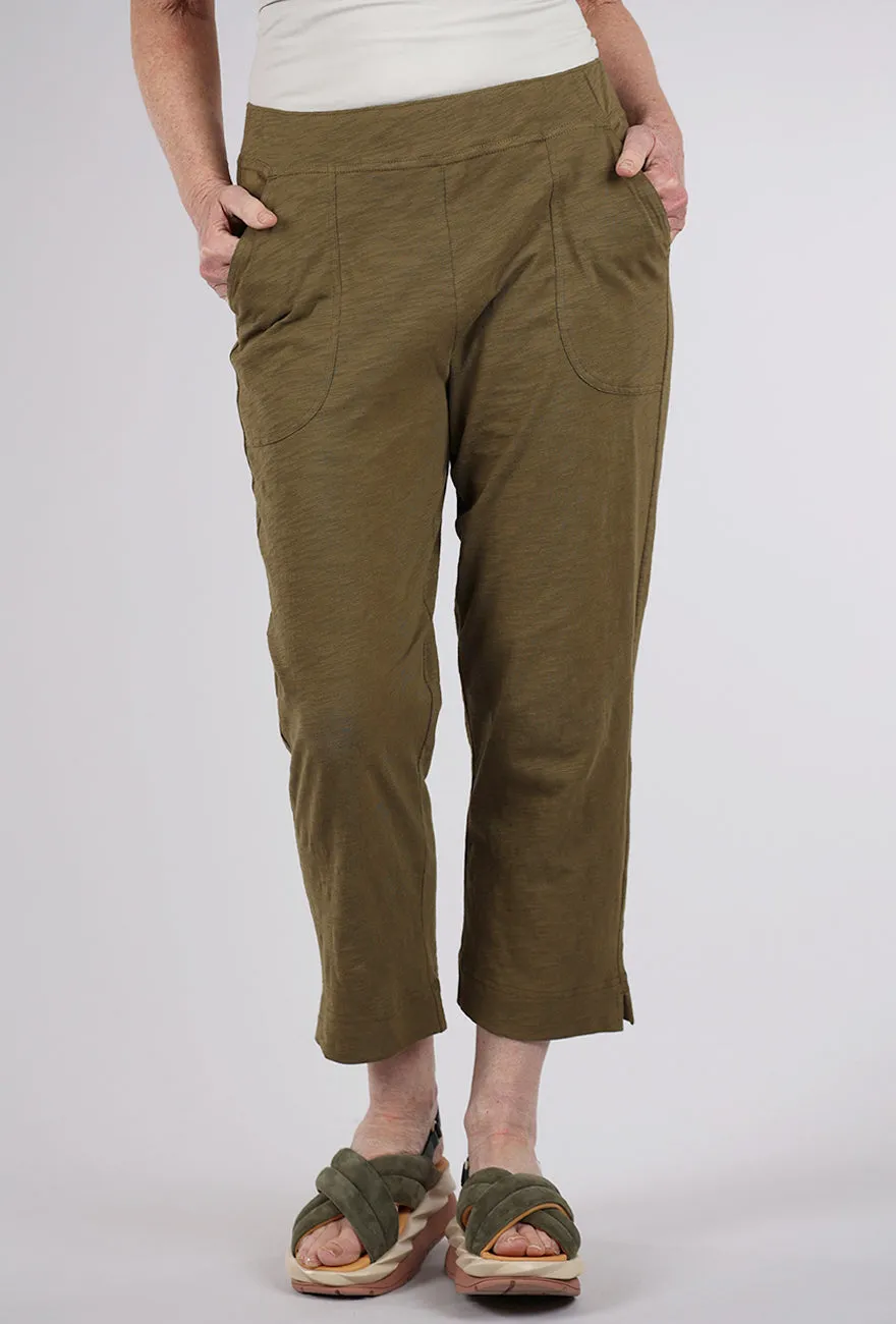 Adaptable Fit Cotton Slub Pocket Capri Pants, Cactus