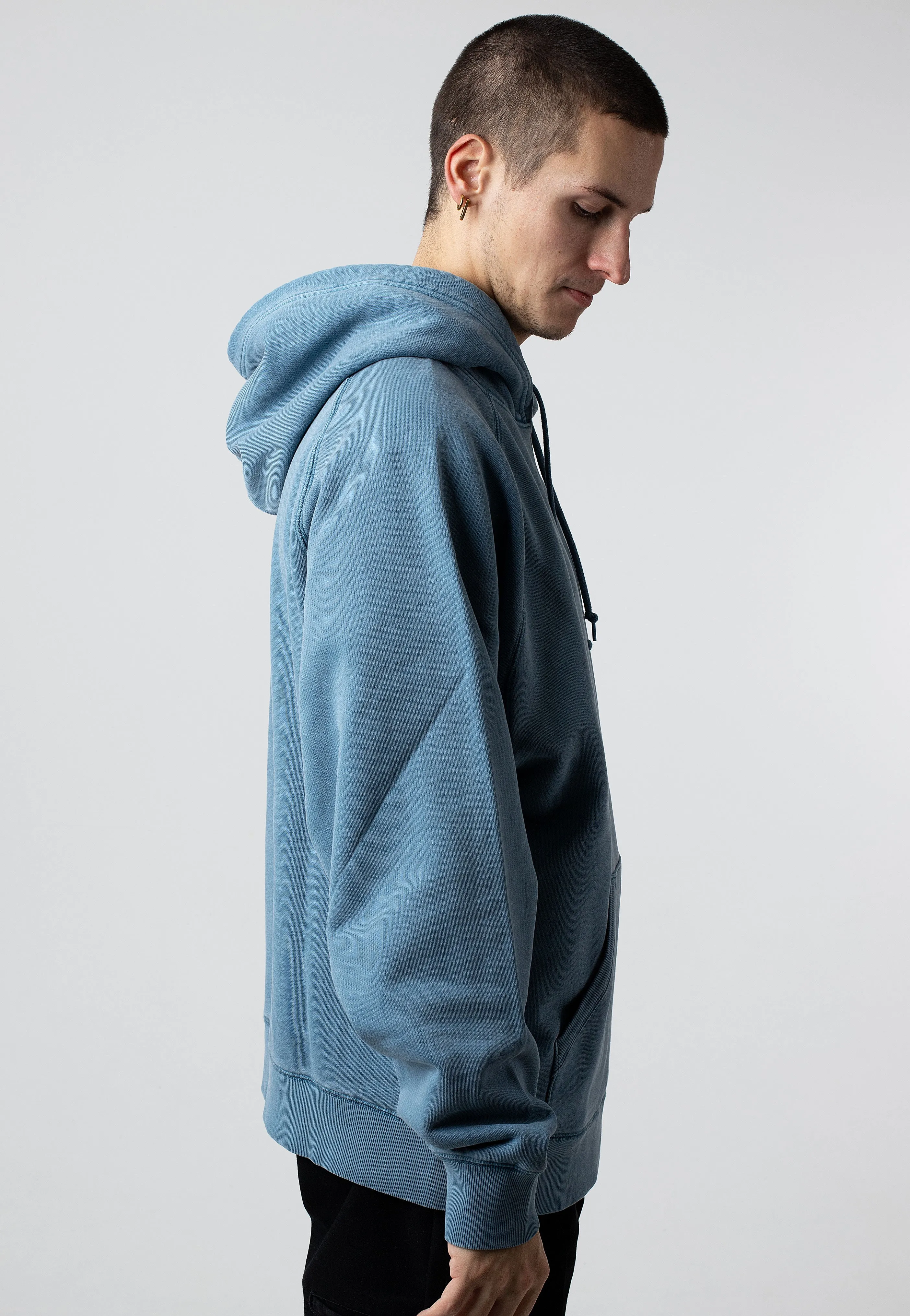 Relaxed Fit Carhartt WIP - Hooded Taos Garment Dyed Vancouver Blue - Hoodie