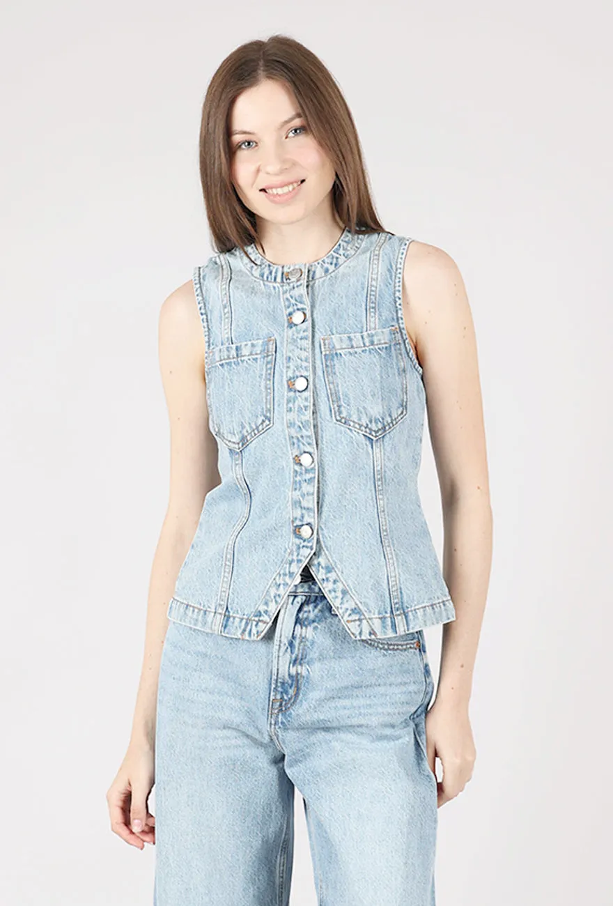 Gia Fitted Collarless Vest, Gazebo Move Easy