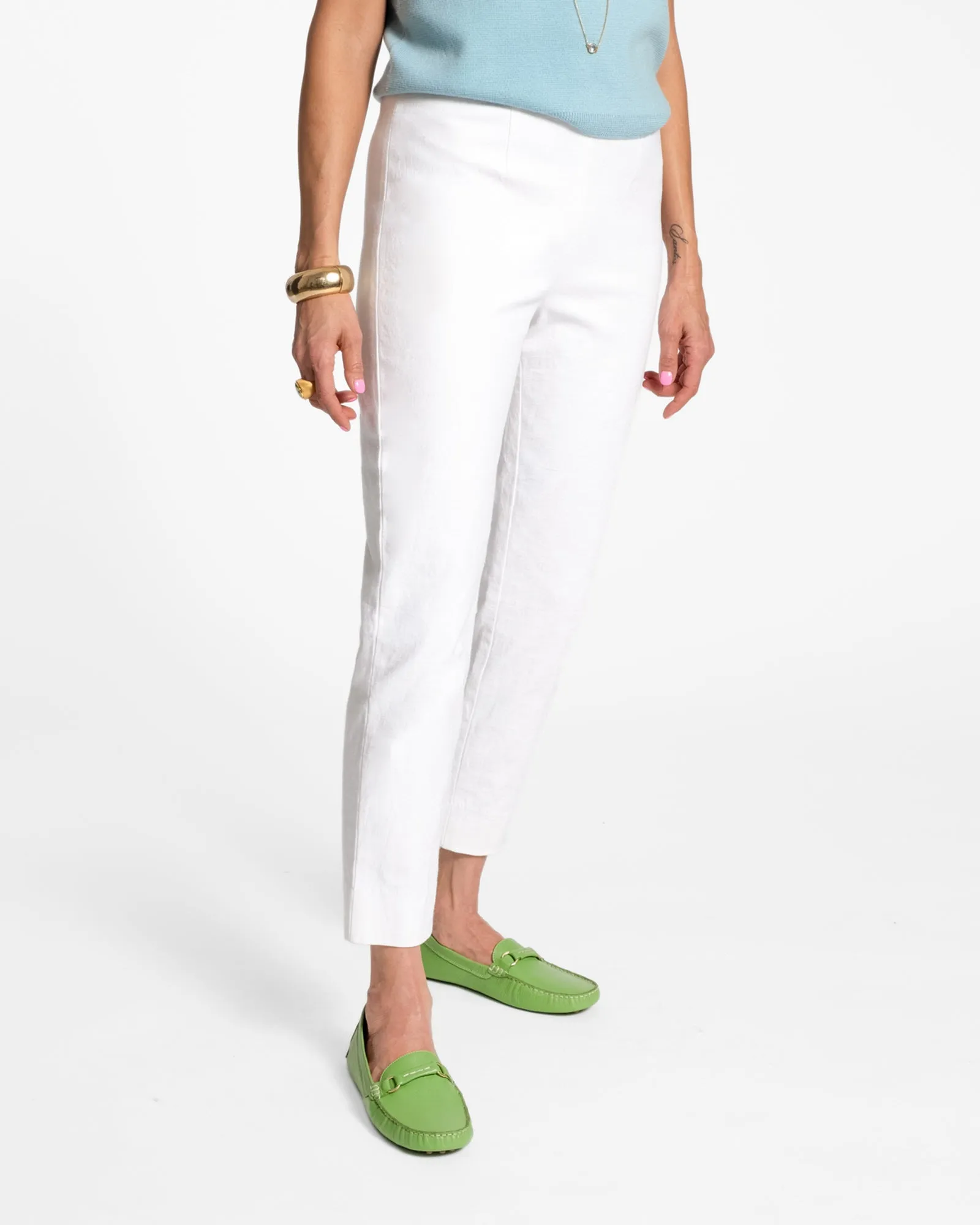 Relaxed Fit Lucy Cigarette Pant - White