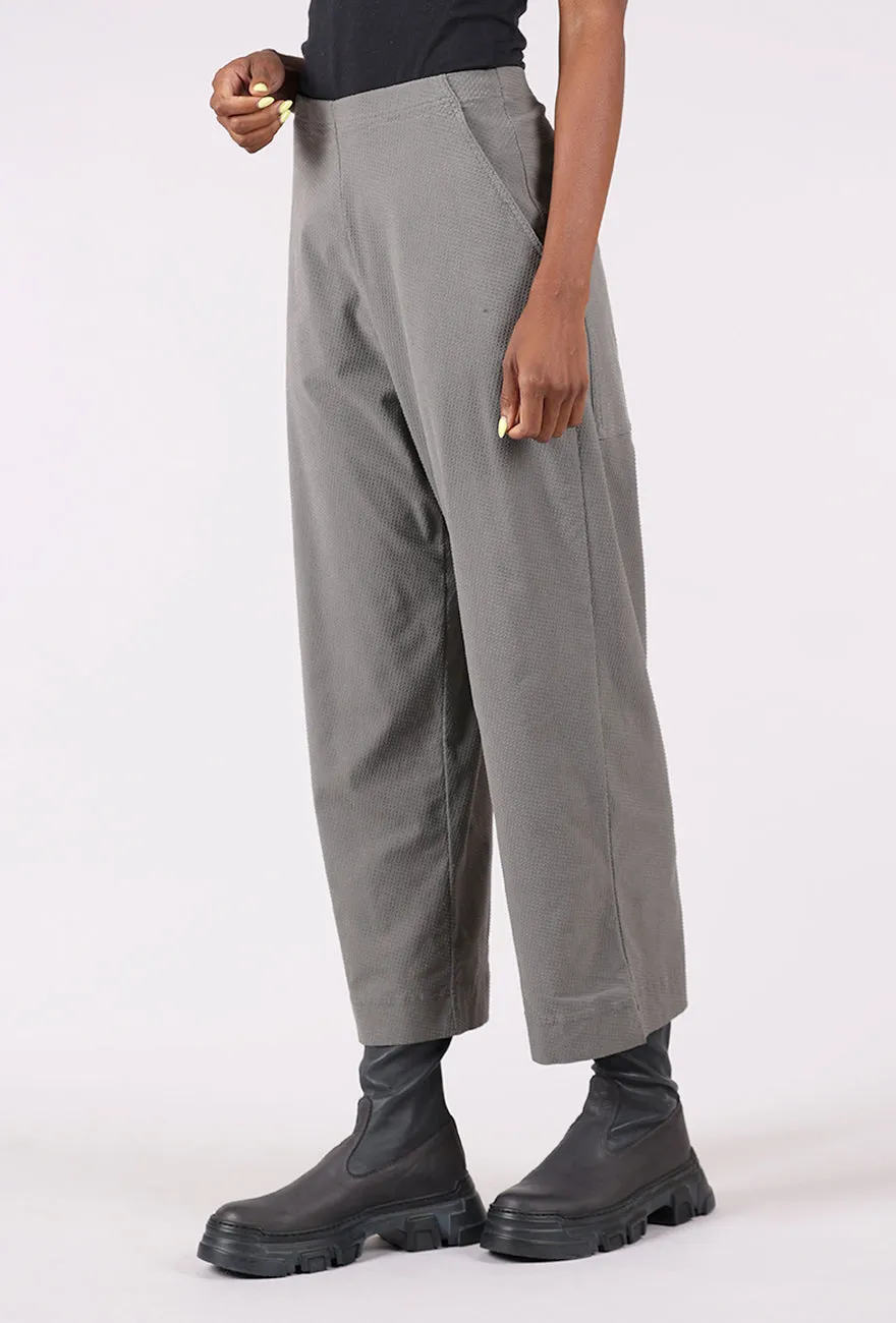 Relaxed Fit Raised Dot Flat Front Flare, Dark Gray