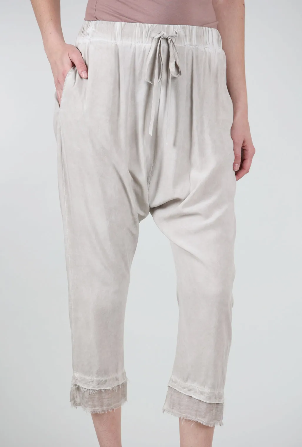 Relaxed Fit Silky Extended Rise Pant, Ivory