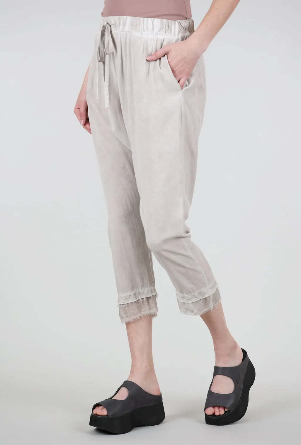 Relaxed Fit Silky Extended Rise Pant, Ivory