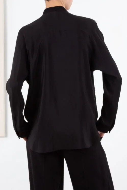 Relaxed Layers Fleur Black Blouse