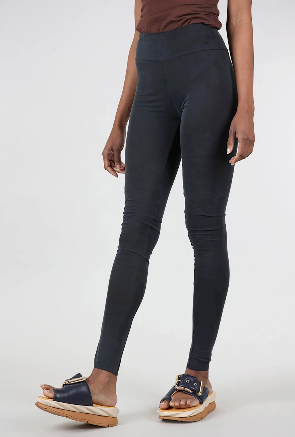 Relaxed Style Camme Cupro Leggings, Velvet Denim
