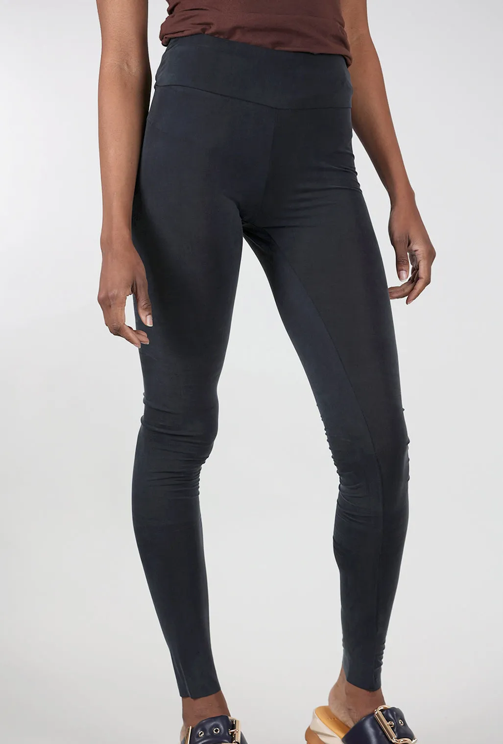 Relaxed Style Camme Cupro Leggings, Velvet Denim