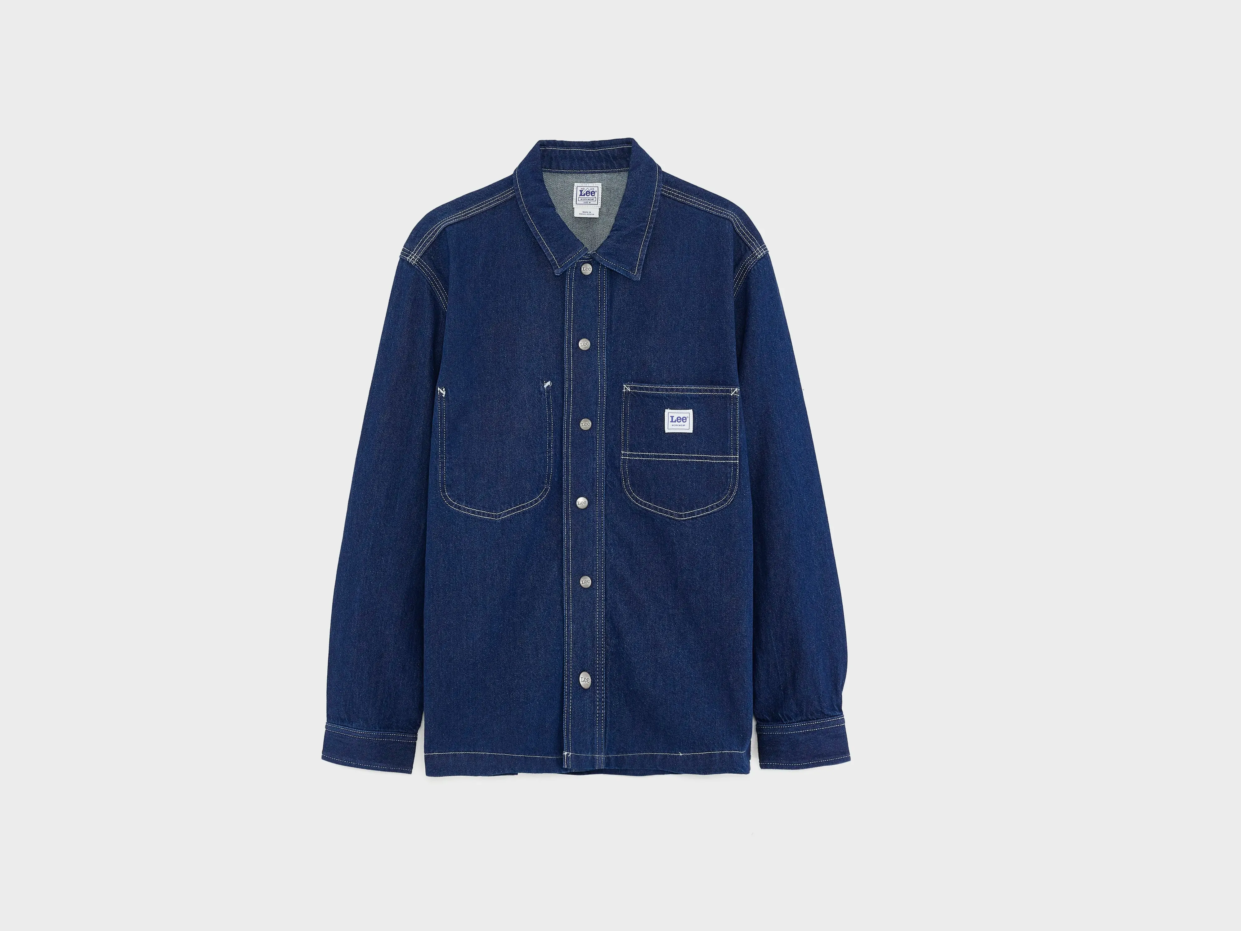 Neutral Tones Look Relaxed Workwear Overshirt  (251 / M / BLUE)