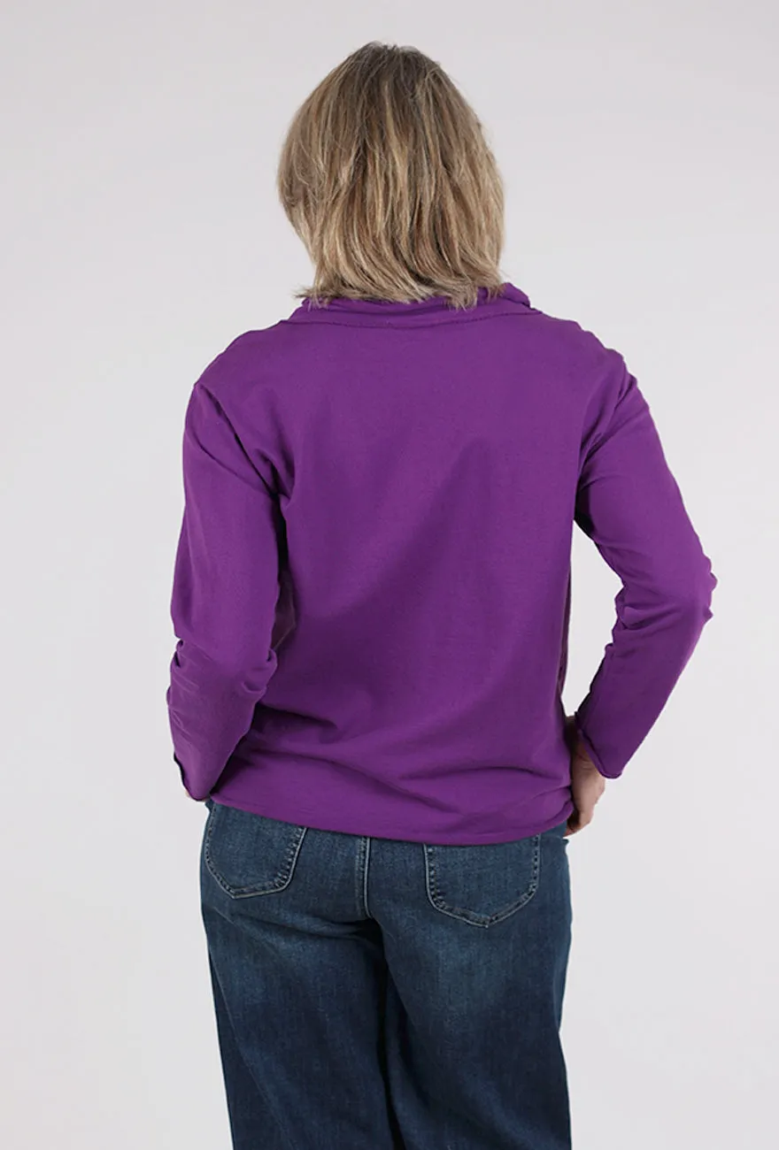 Relaxed Yoga Top, Violet Tailored Knit