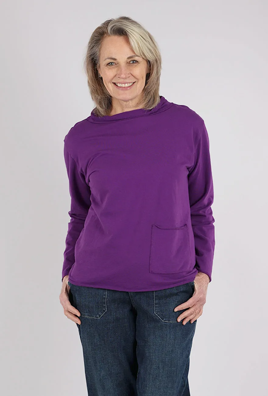 Relaxed Yoga Top, Violet Tailored Knit