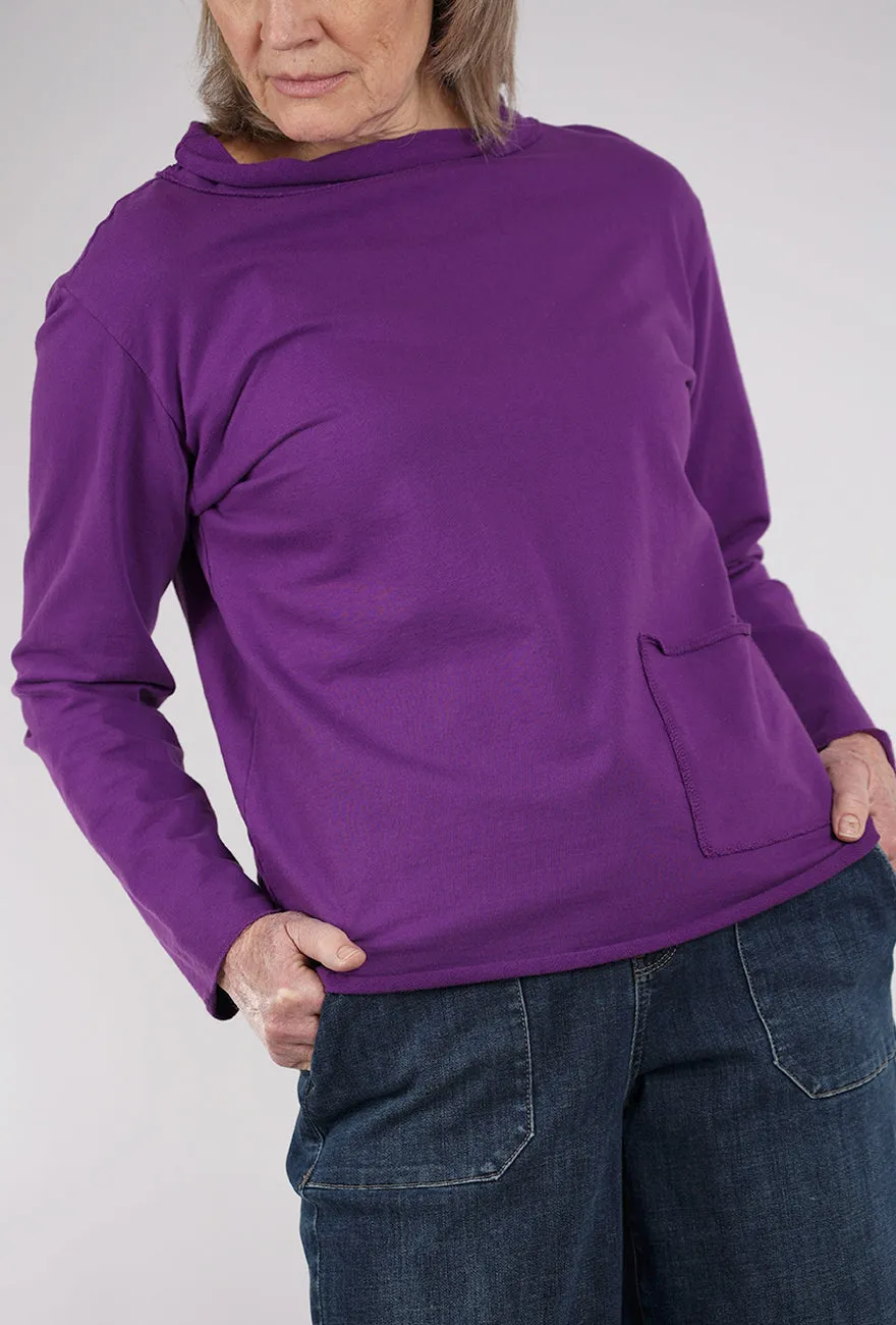 Relaxed Yoga Top, Violet Tailored Knit