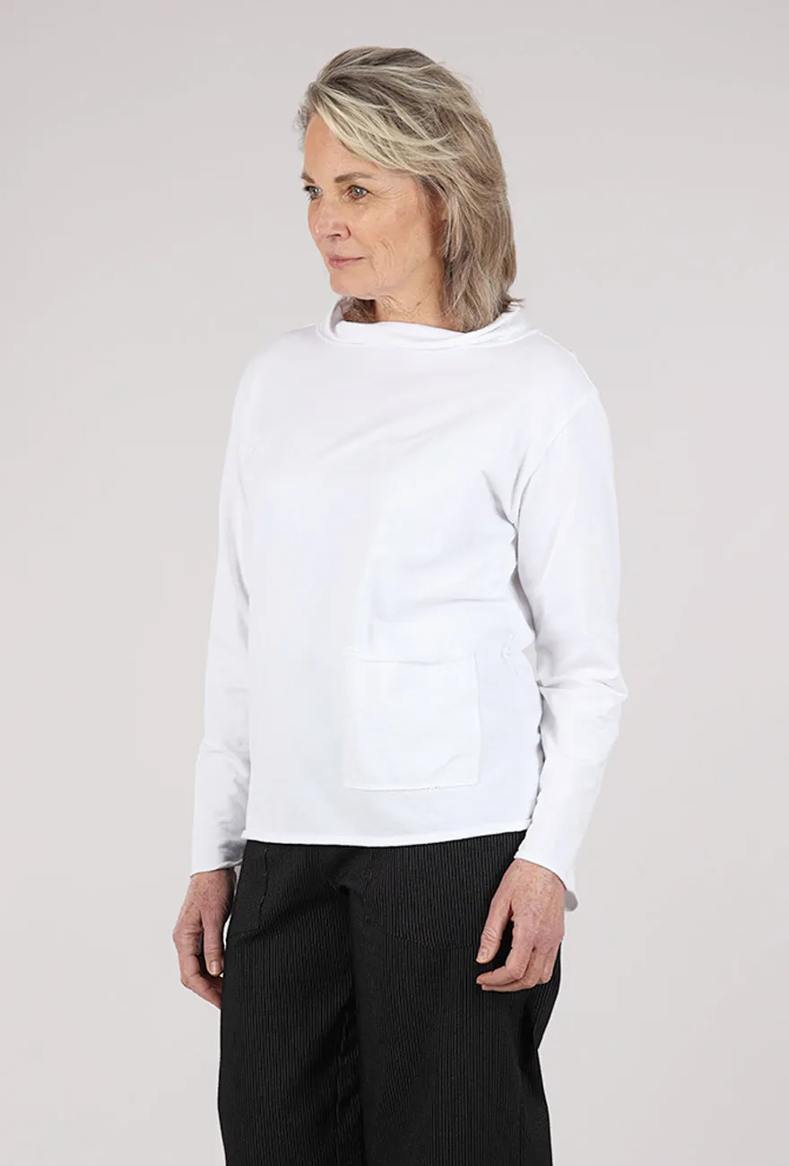 Relaxed Yoga Top, White Modern Draping