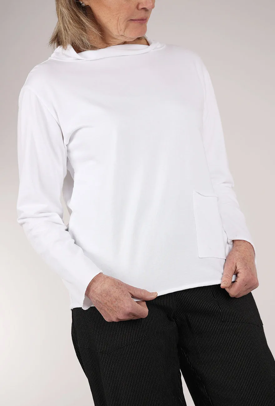 Relaxed Yoga Top, White Modern Draping