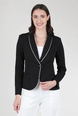 Remi Pique Corded Blazer, Black Emblem Suitcase