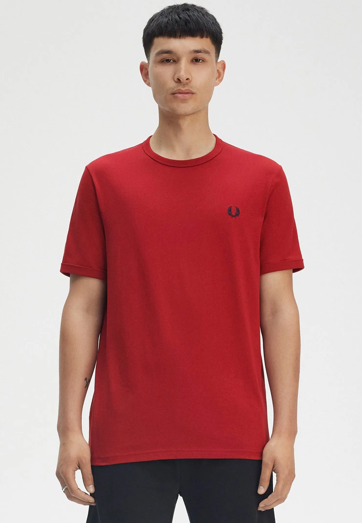 Retro Outfit Fred Perry - Ringer Burnt Red - T-Shirt